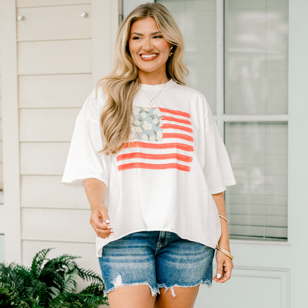 Summer On The Coast Vintage Wash Tee, White