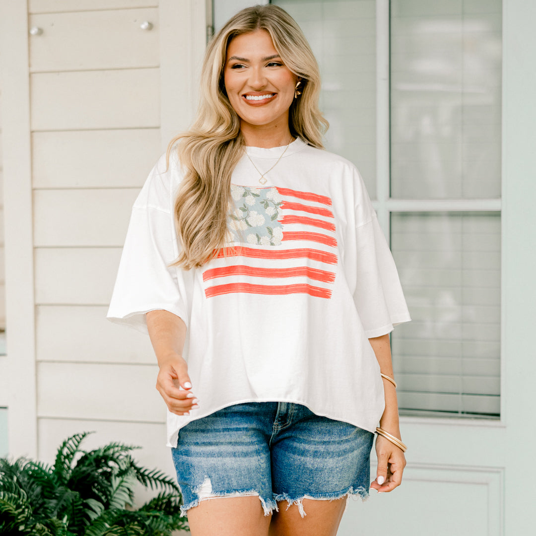 Summer On The Coast Vintage Wash Tee, White