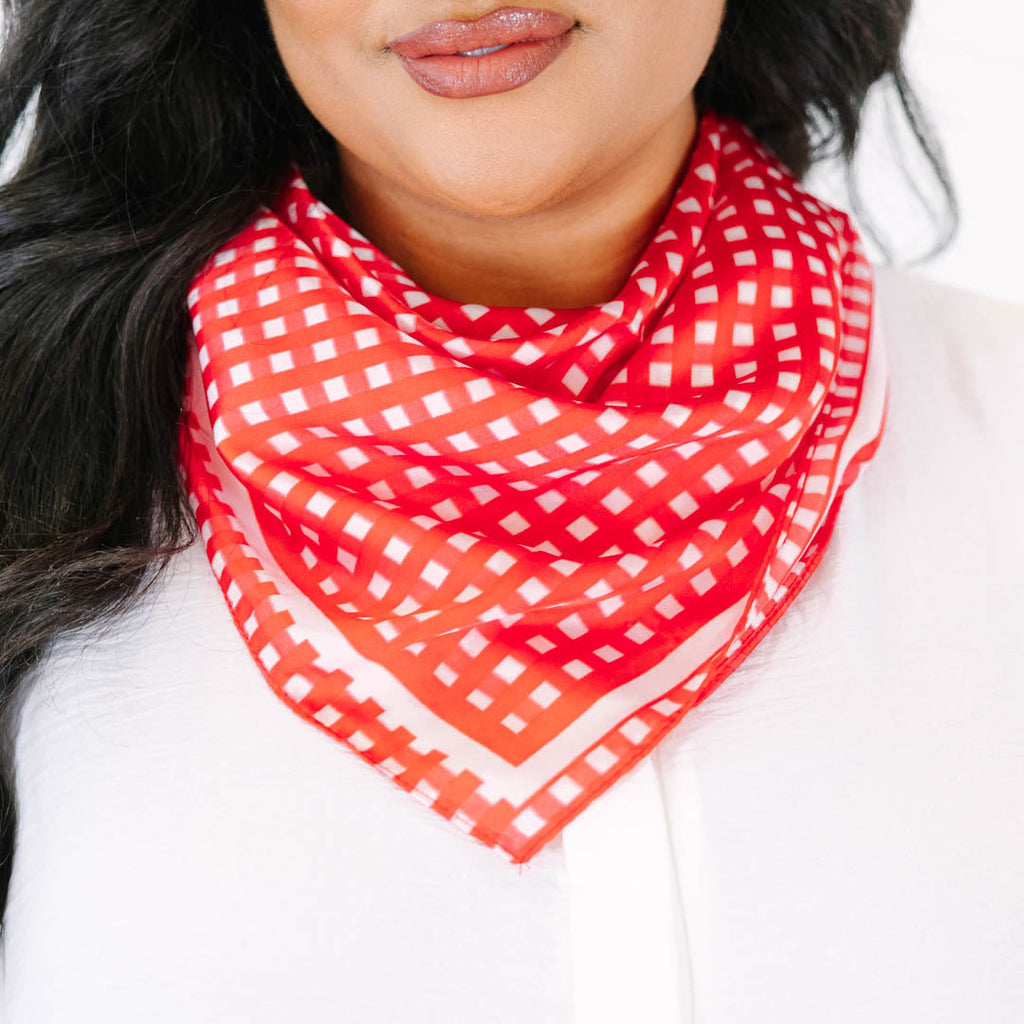 Summer Picnic Scarf, Red