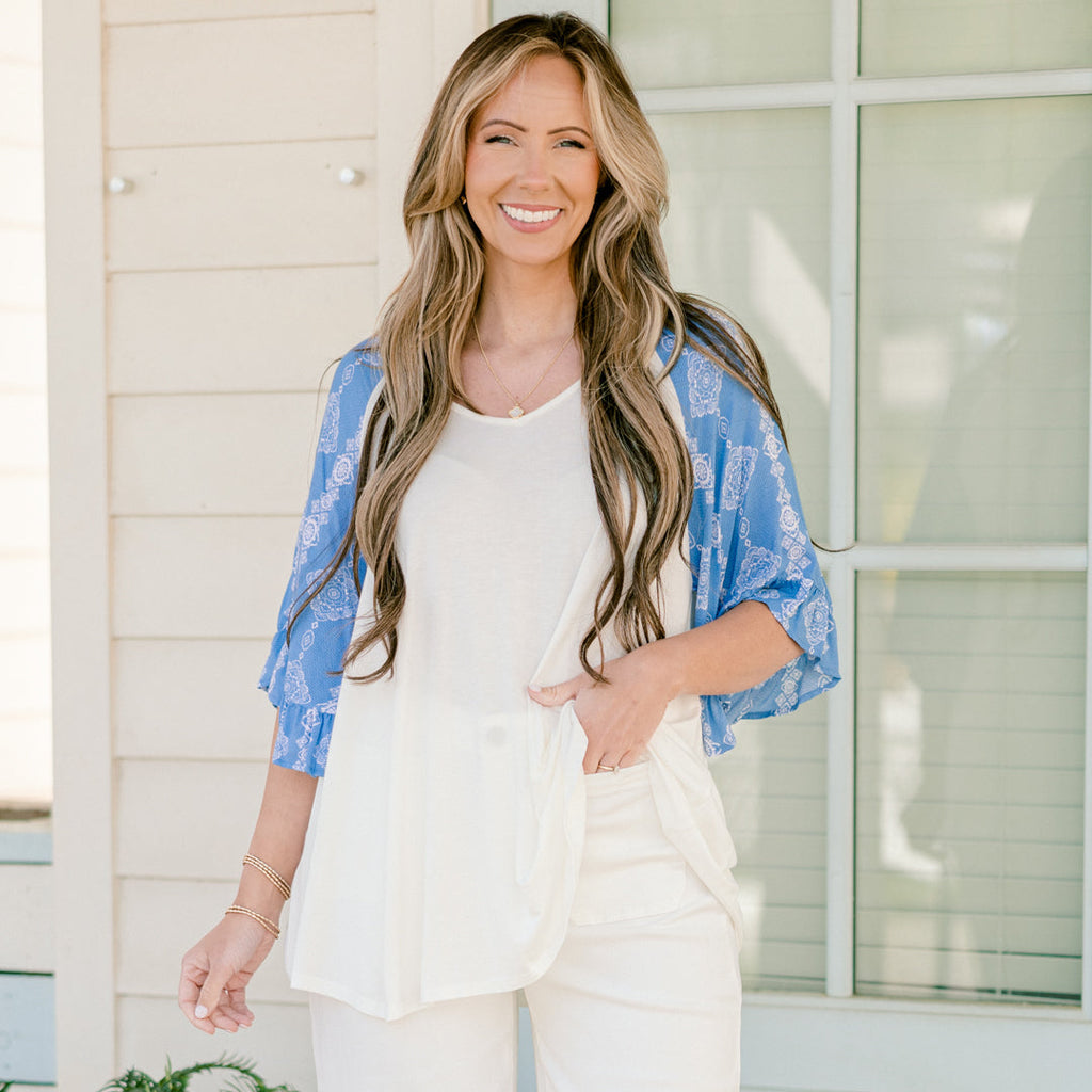 Summer Sunset Top, Blue