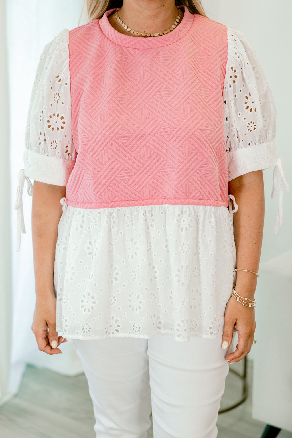 Summer Sweets Top, White Eyelet
