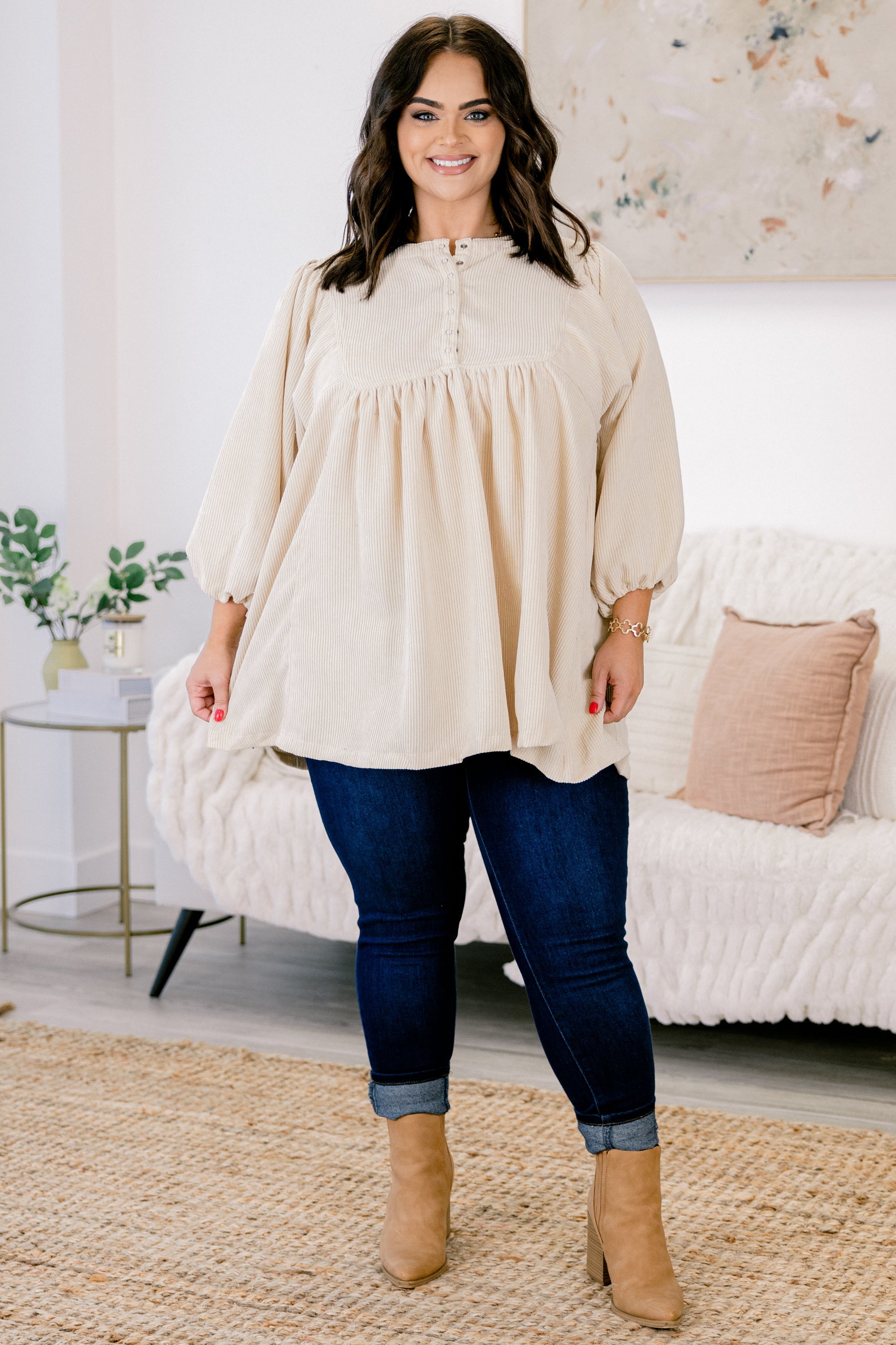 Summer Wave Tunic, Ivory