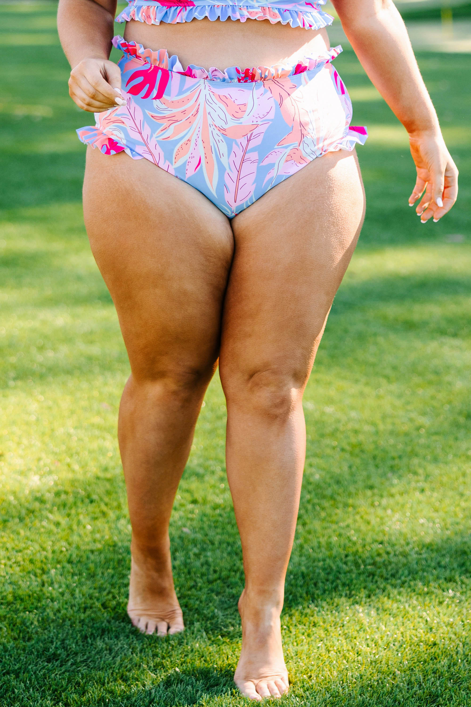 Summertime And Sunshine Swim Bottom, Blue Floral
