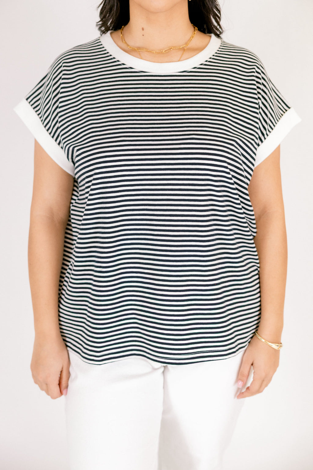 Sunday Stroll Tee, White/Black