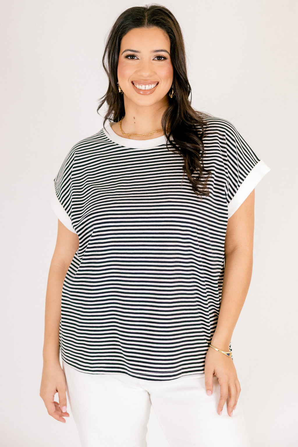 Sunday Stroll Tee, White/Black