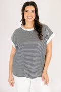 Sunday Stroll Tee, White/Black