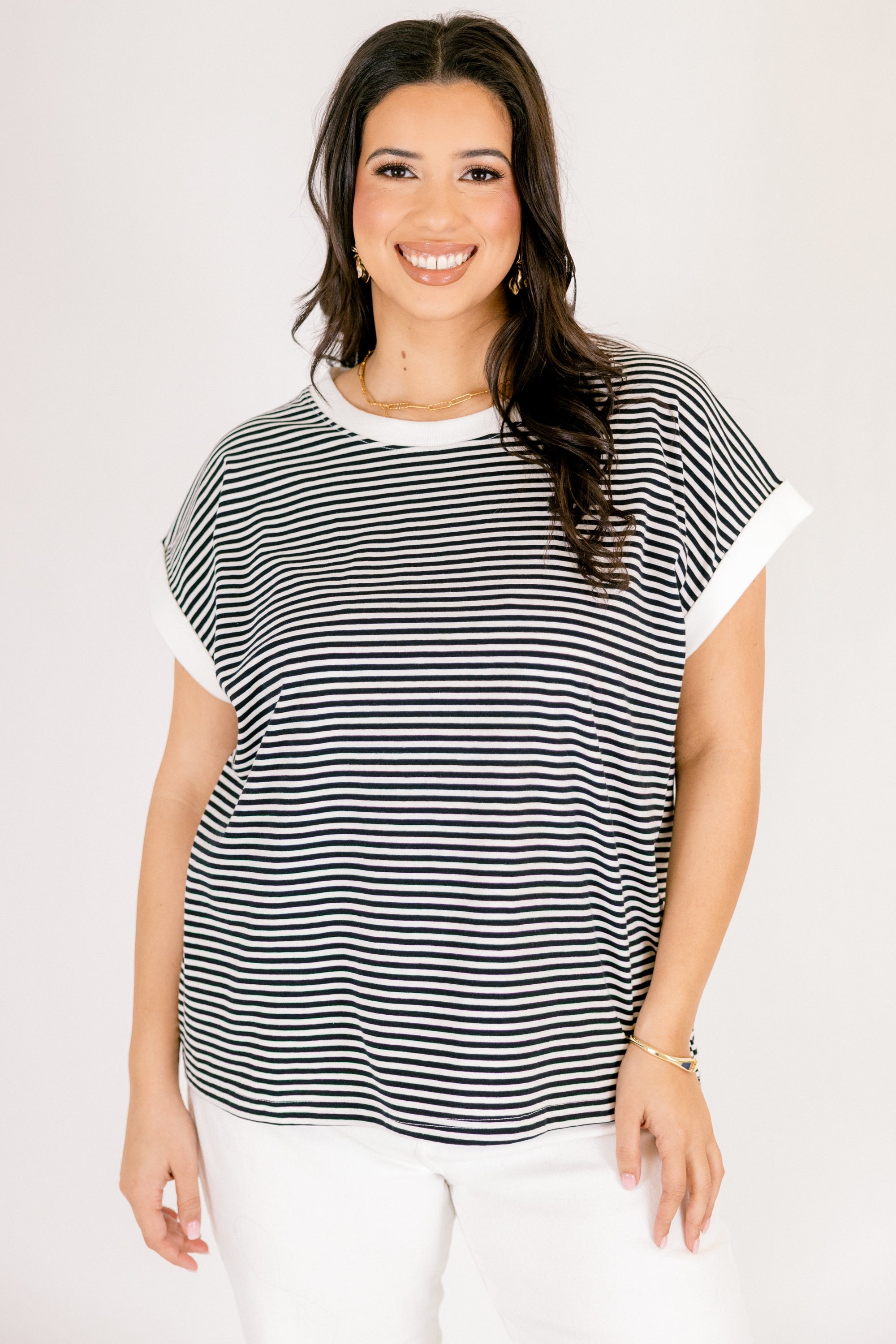 Sunday Stroll Tee, White/Black