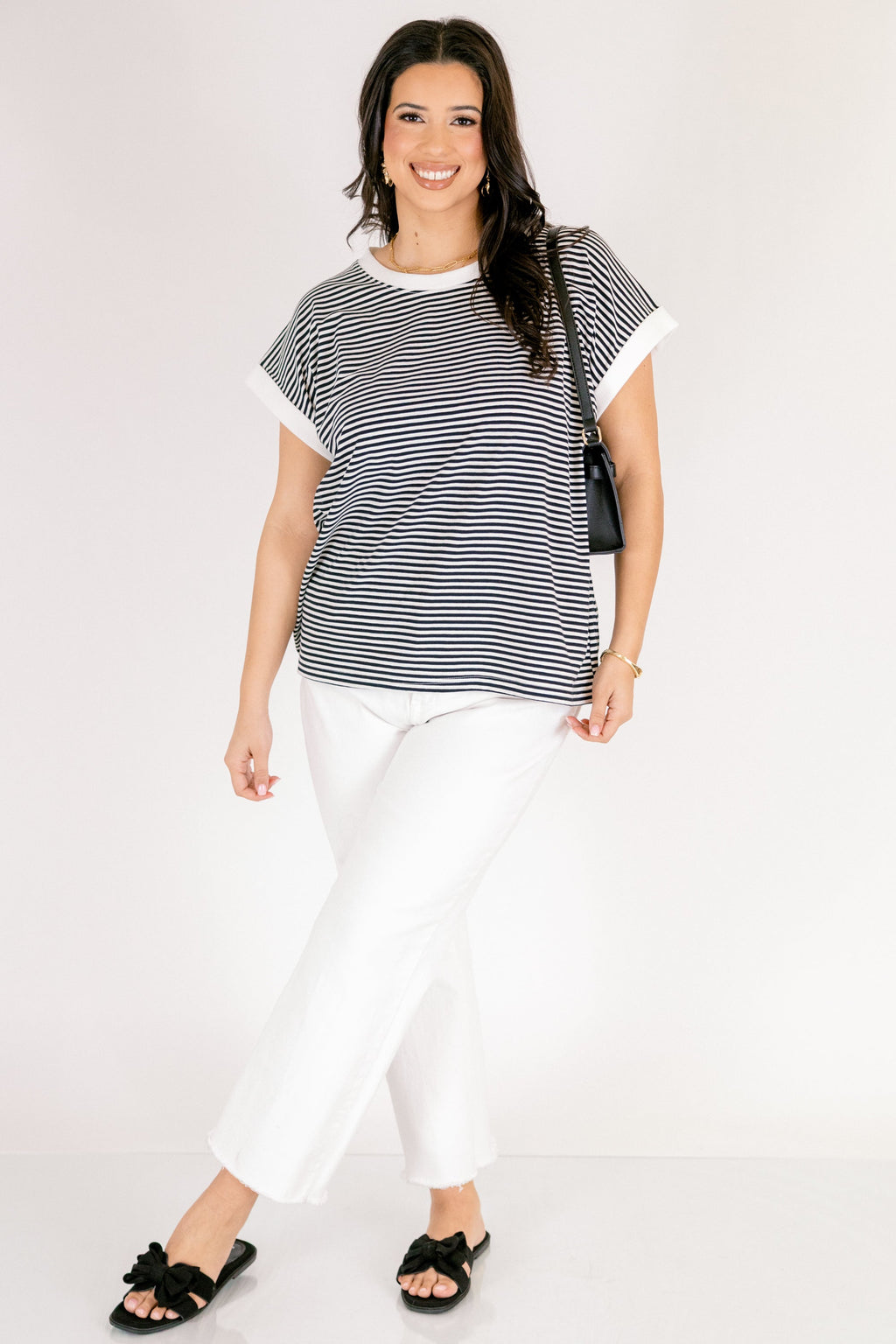 Sunday Stroll Tee, White/Black