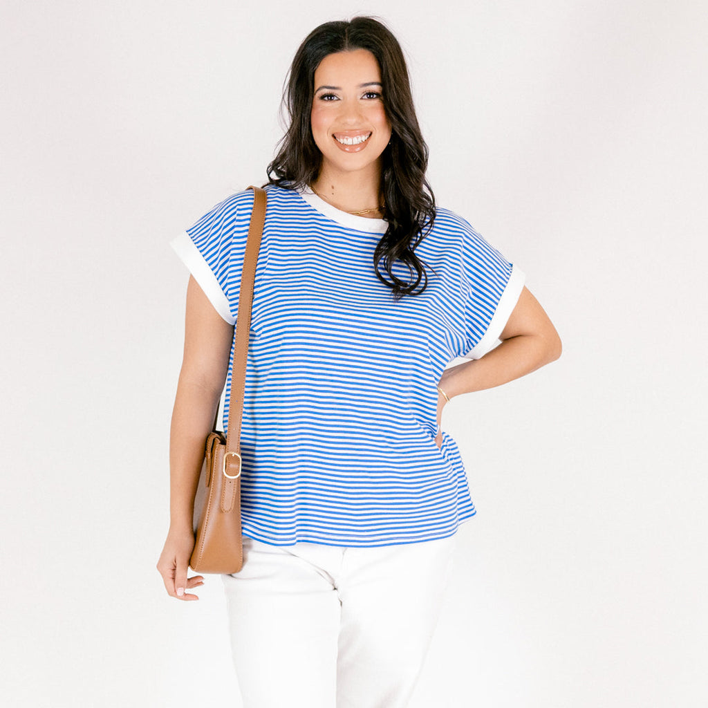 Sunday Stroll Tee, Ocean Blue