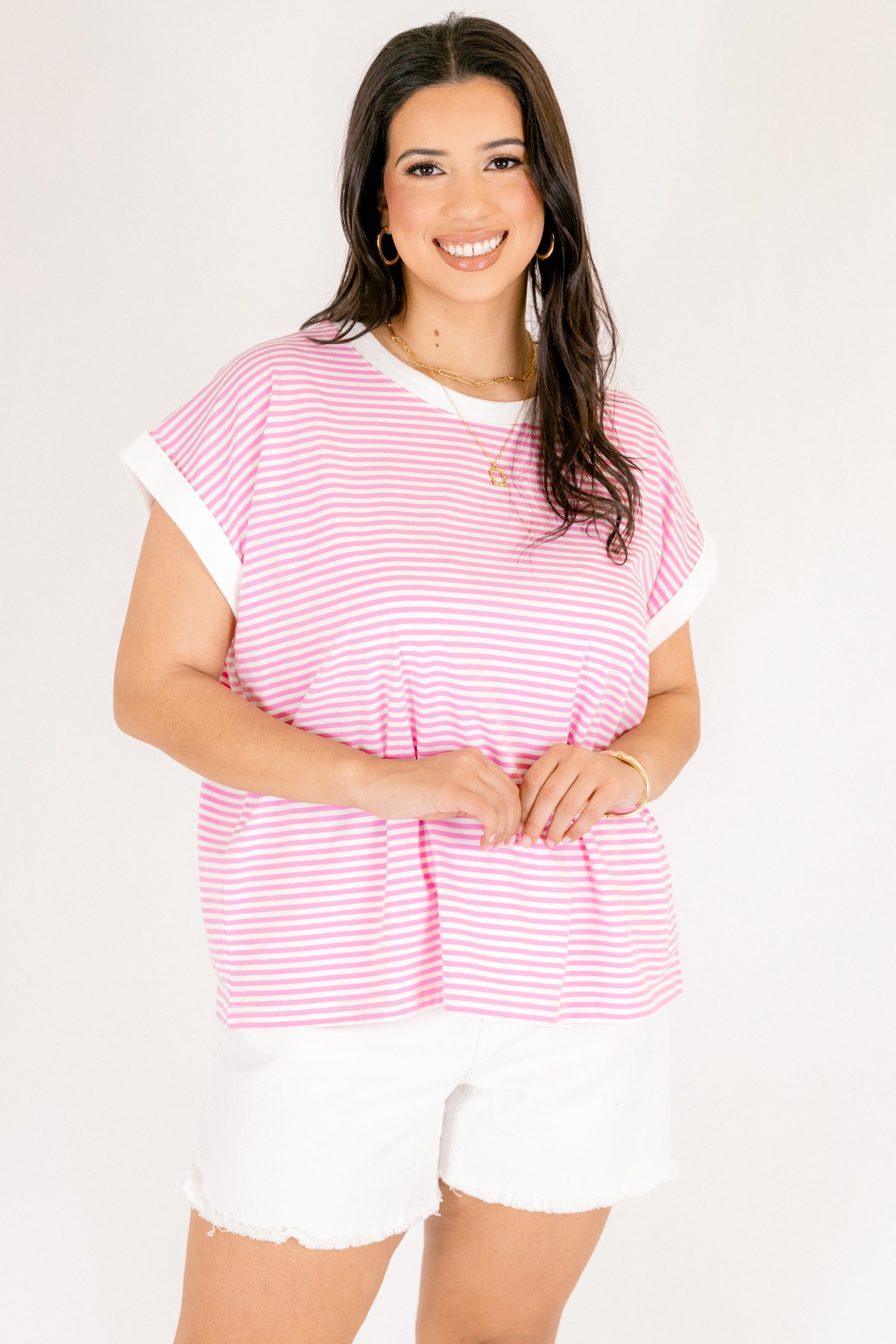 Sunday Stroll Tee, Bubble Gum Pink