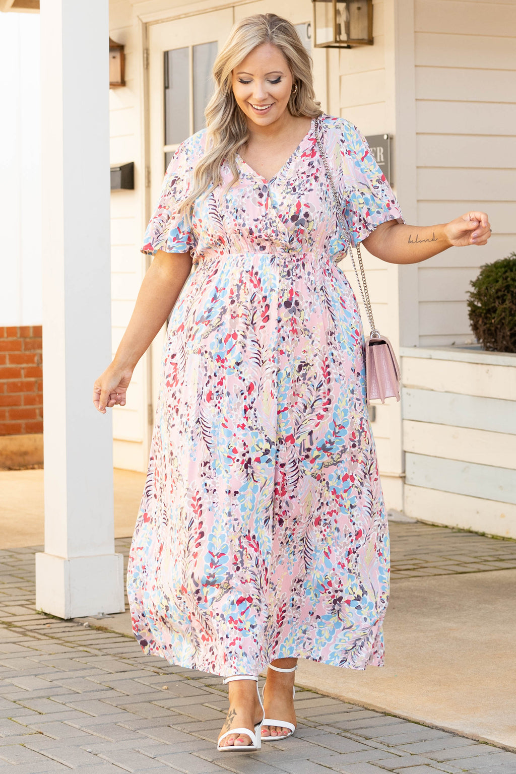 Sunflower Field Maxi Dress, Mauve Multi
