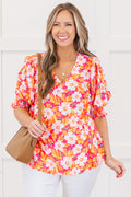 Sunlit Petals Top, Hot Pink