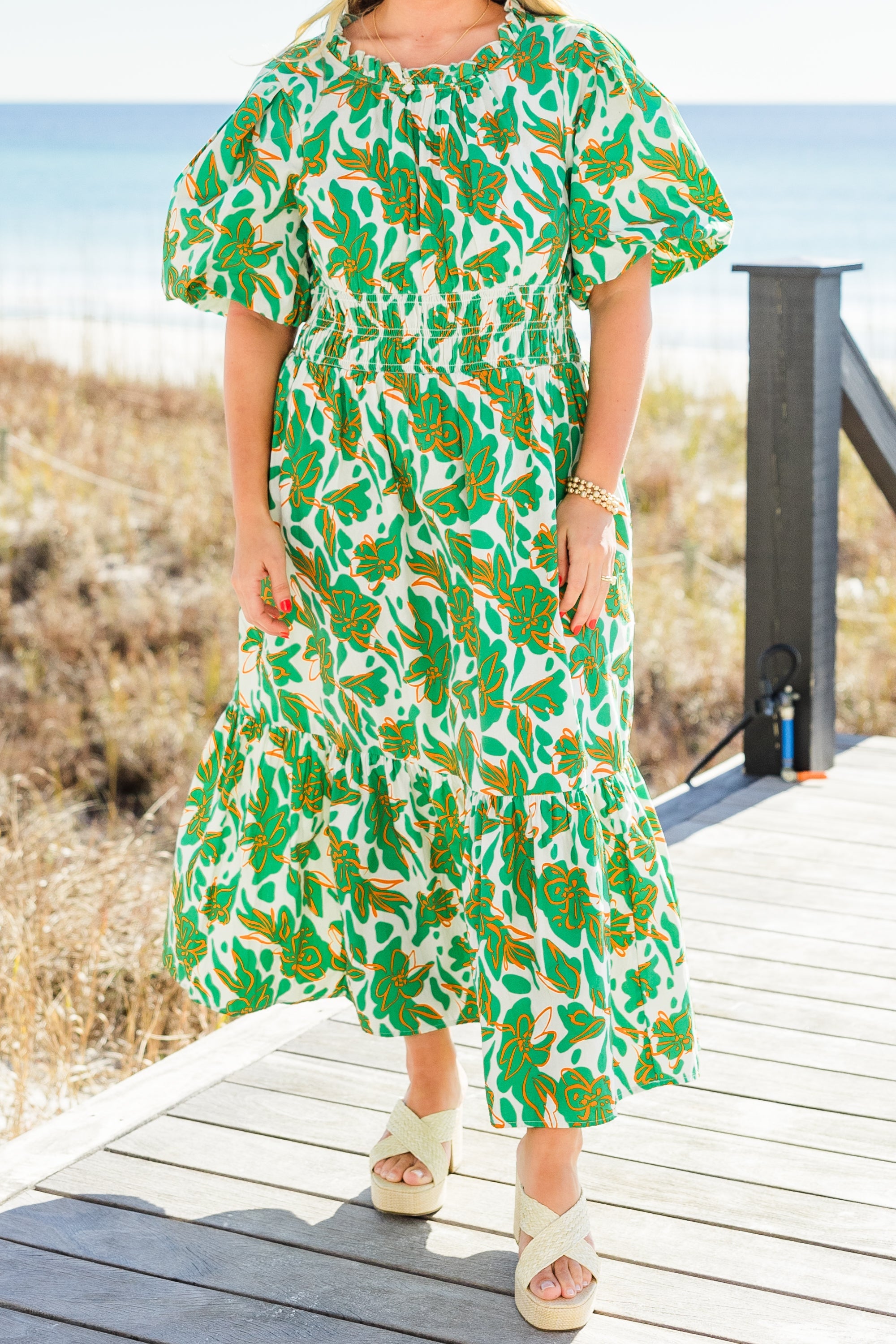 Sunlit Stroll Maxi Dress, Green