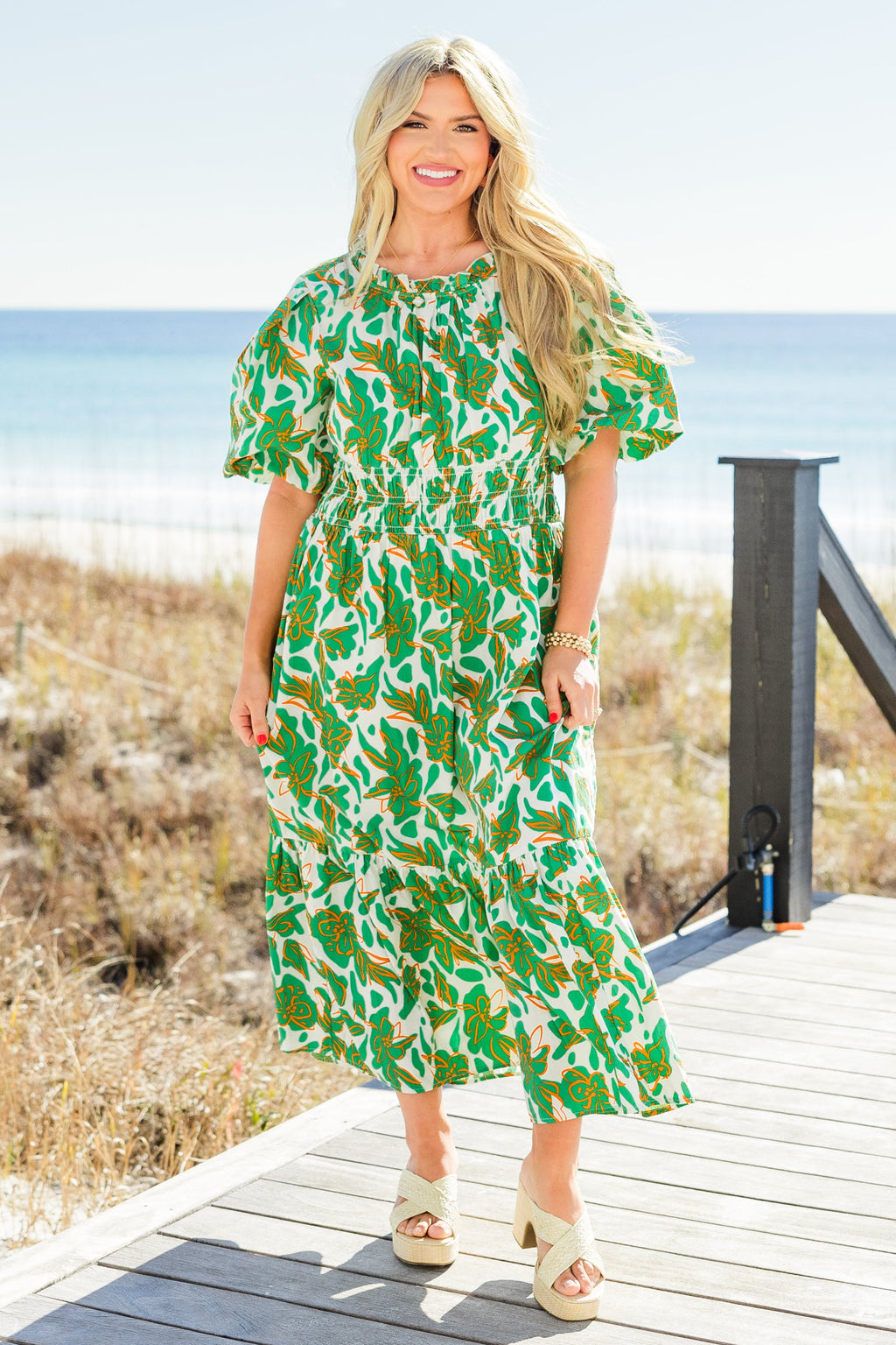 Sunlit Stroll Maxi Dress, Green