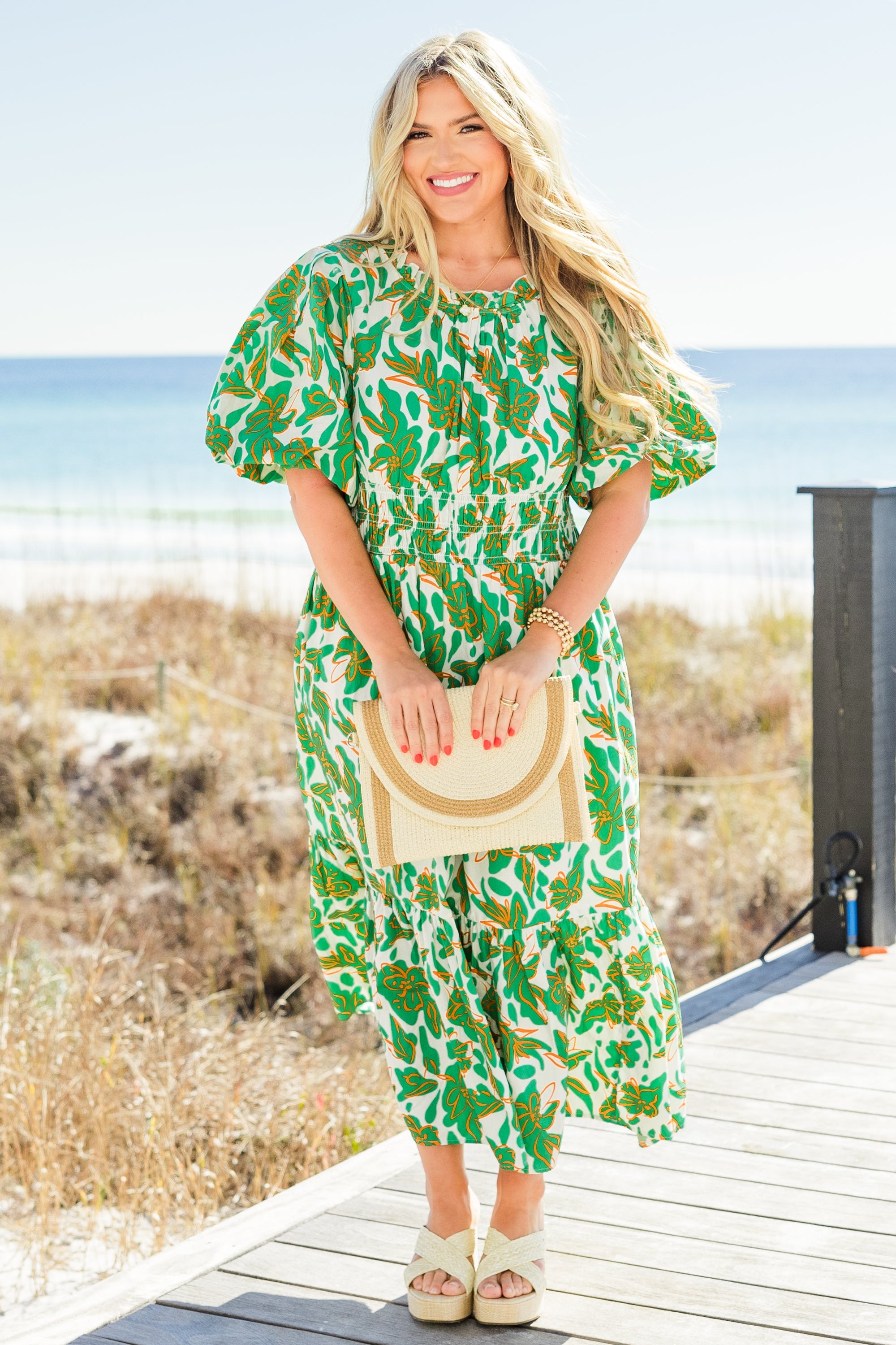 Sunlit Stroll Maxi Dress, Green