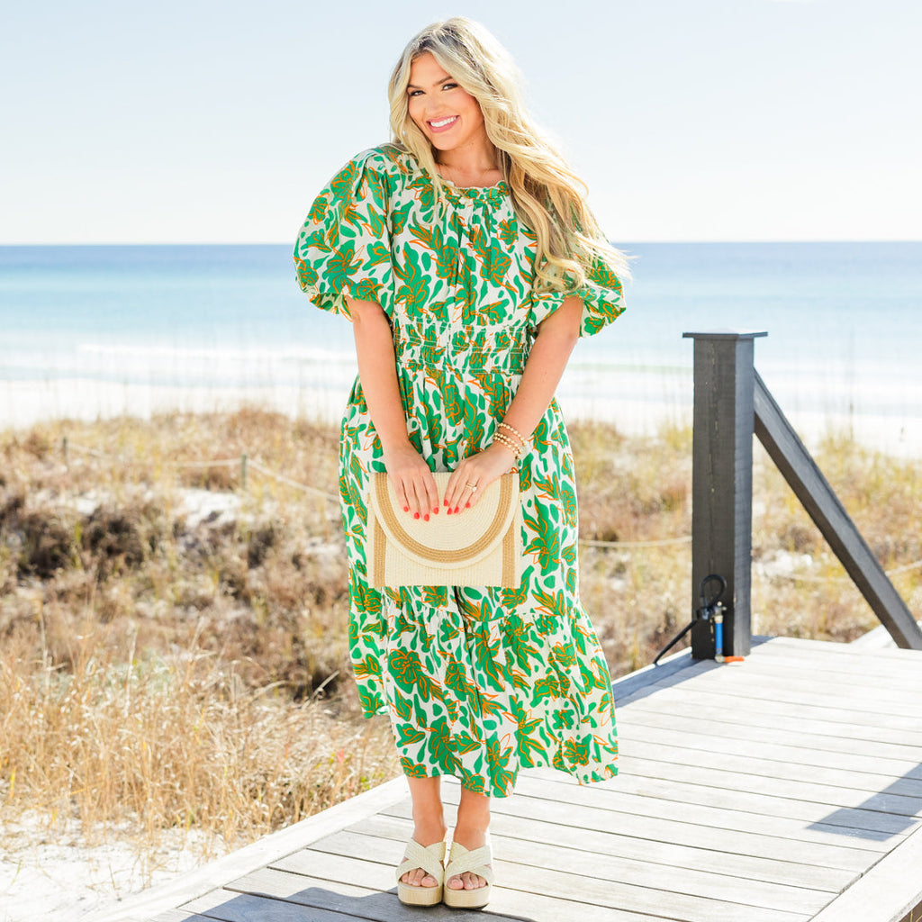 Sunlit Stroll Maxi Dress, Green