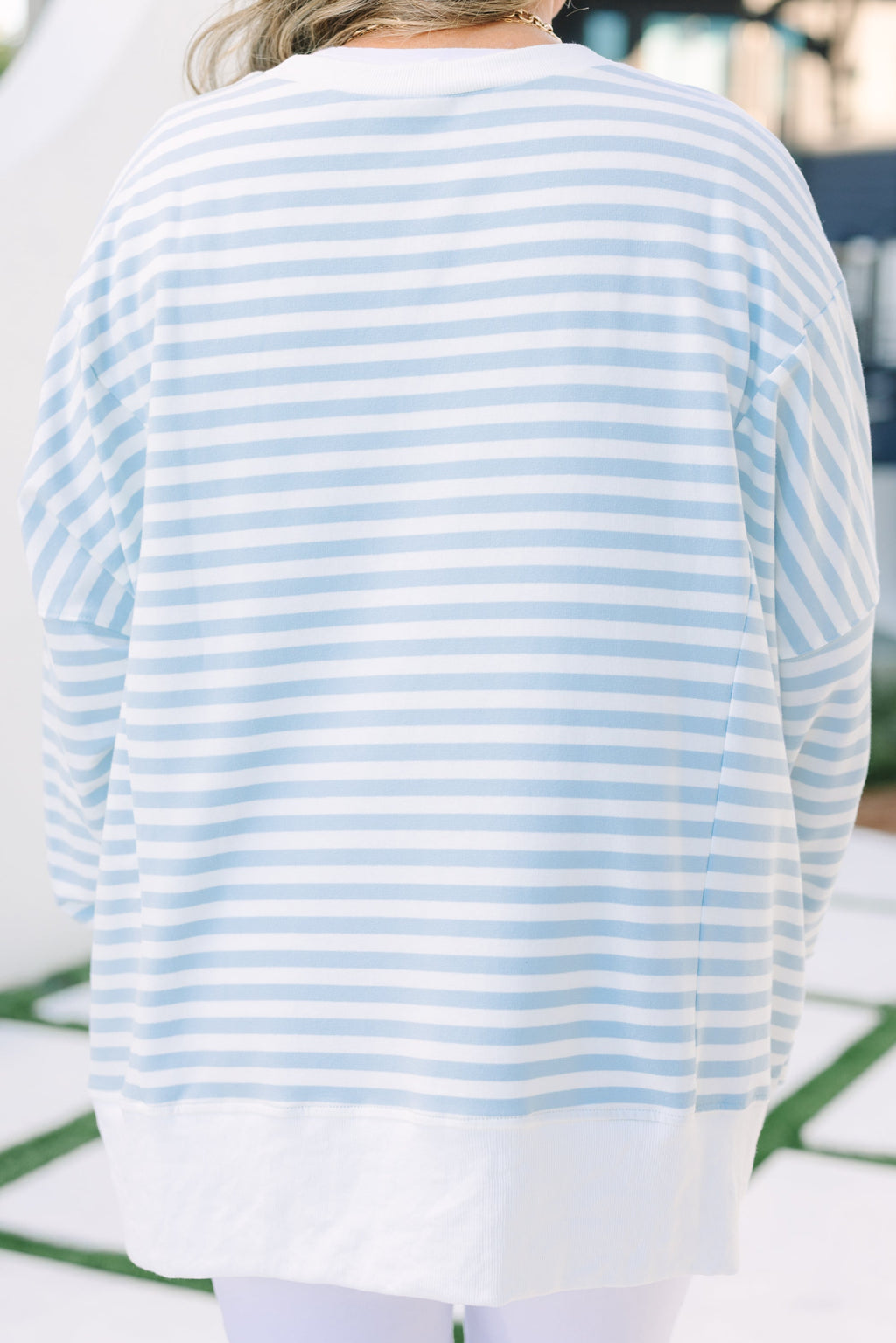 Sunset Glow Pullover, Blue Stripe