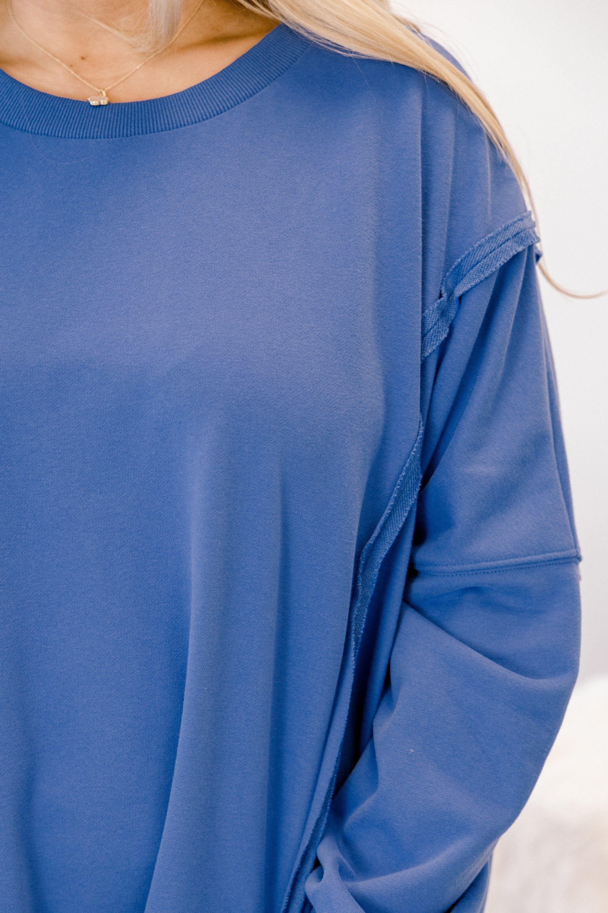 Sunset Glow Pullover, Bright Blue