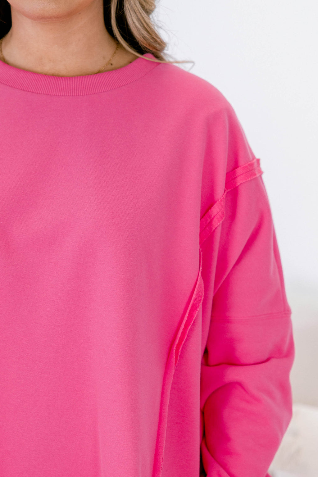 Sunset Glow Pullover, Bright Pink