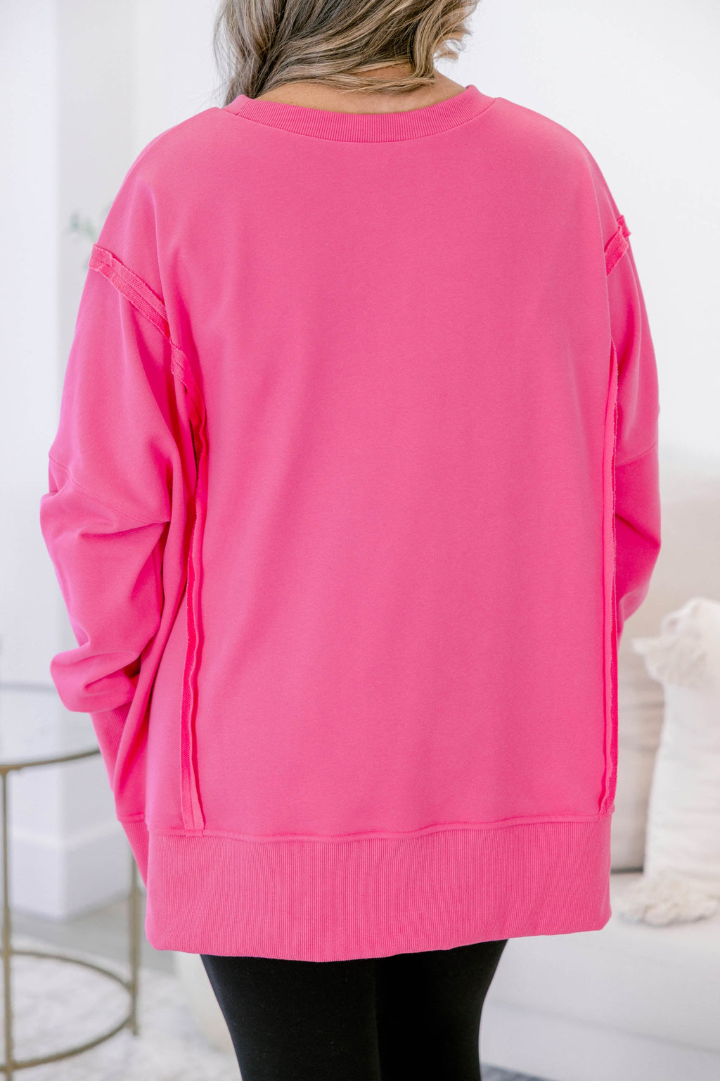 Sunset Glow Pullover, Bright Pink