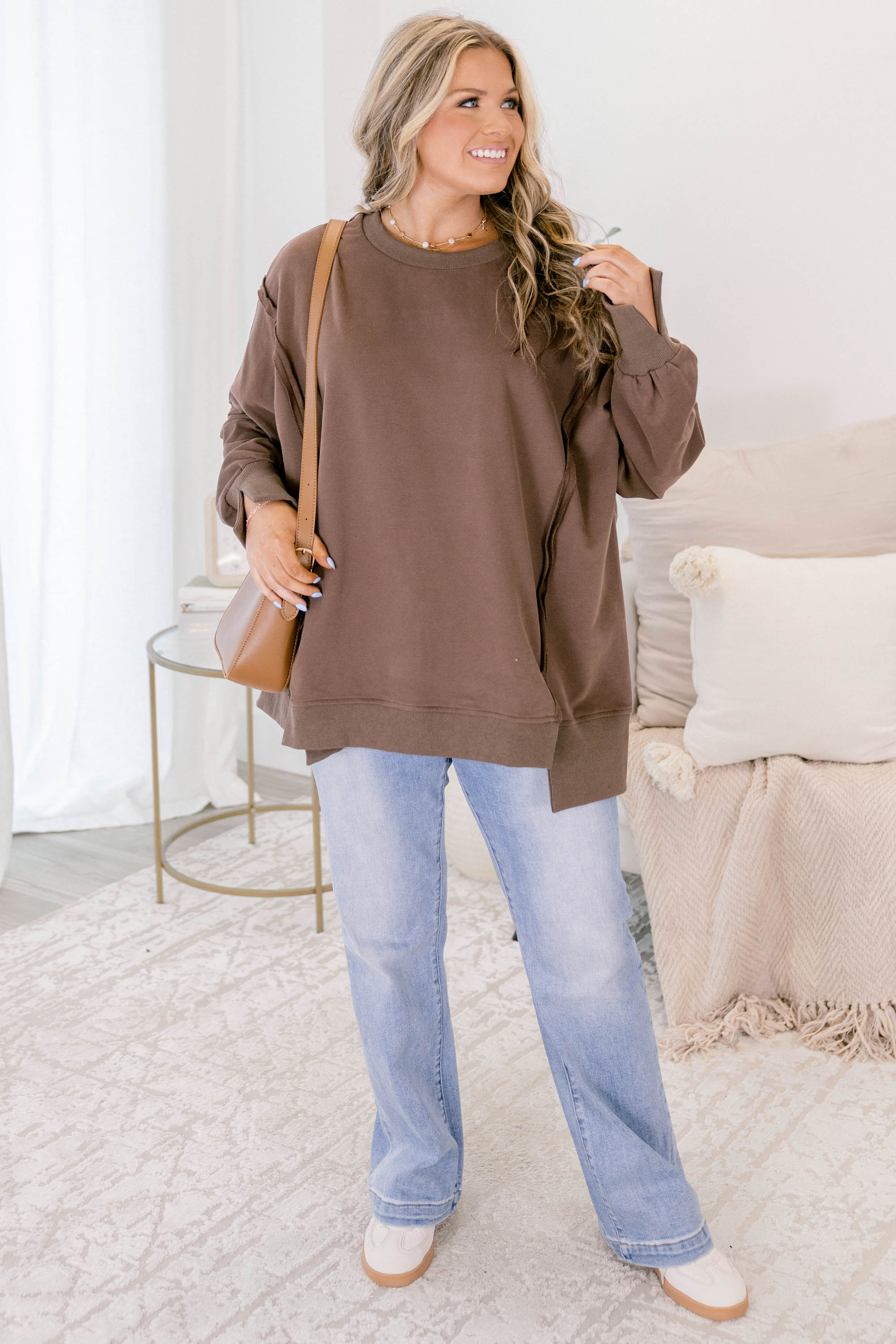 Sunset Glow Pullover, Brown