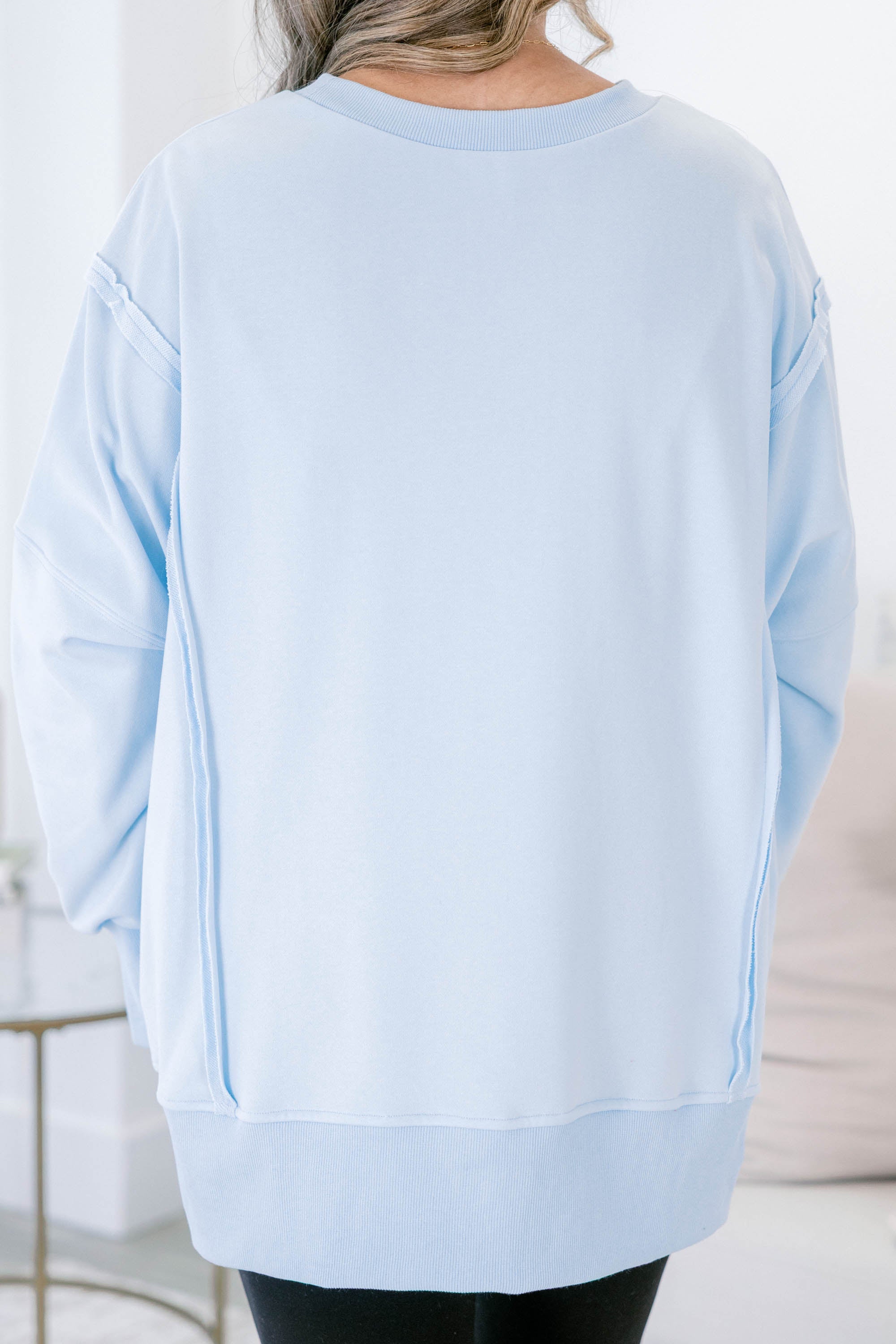 Sunset Glow Pullover, Light Blue