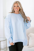 Sunset Glow Pullover, Light Blue
