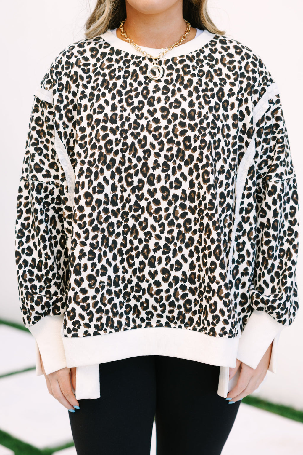 Sunset Glow Pullover, Light Leopard