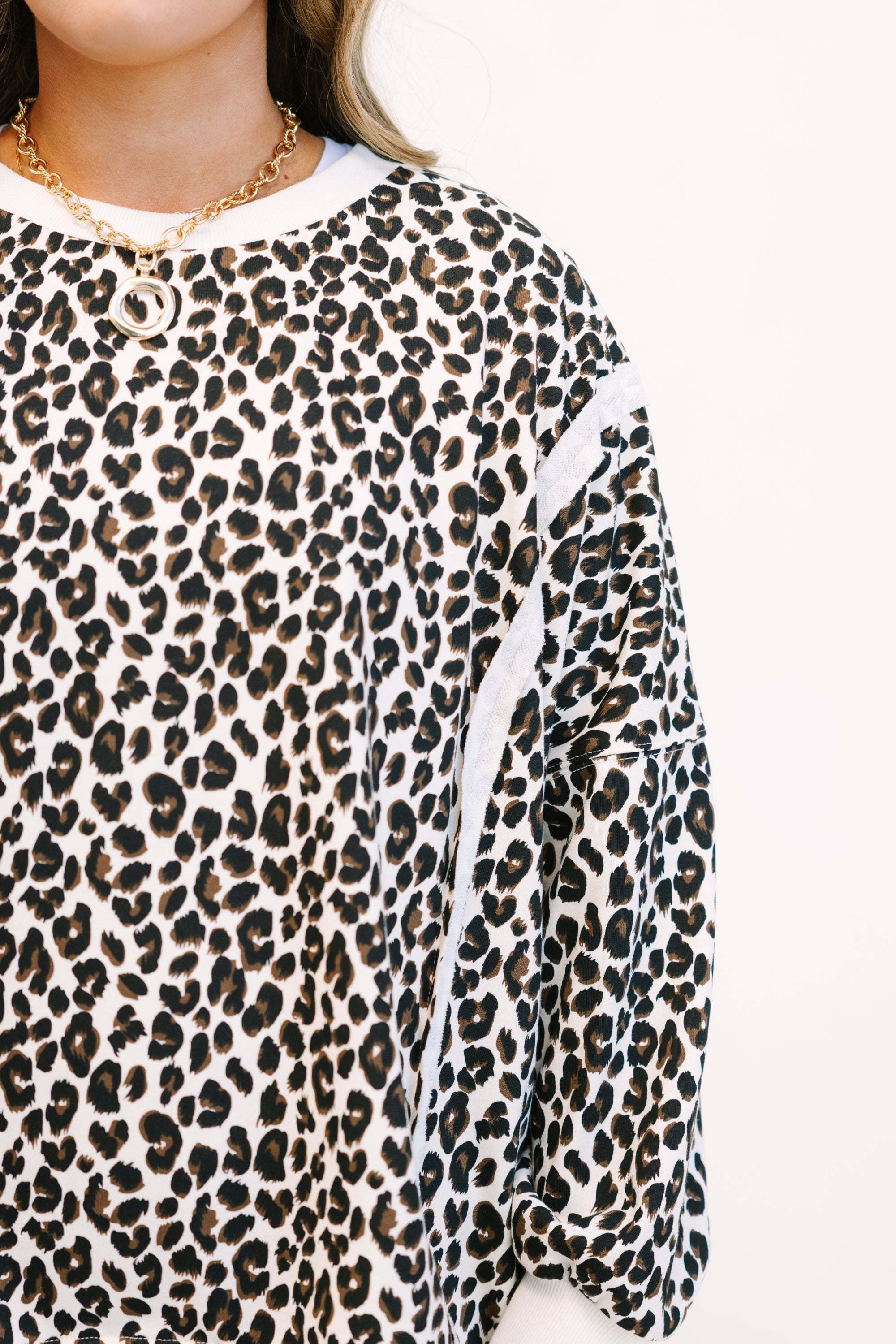 Sunset Glow Pullover, Light Leopard