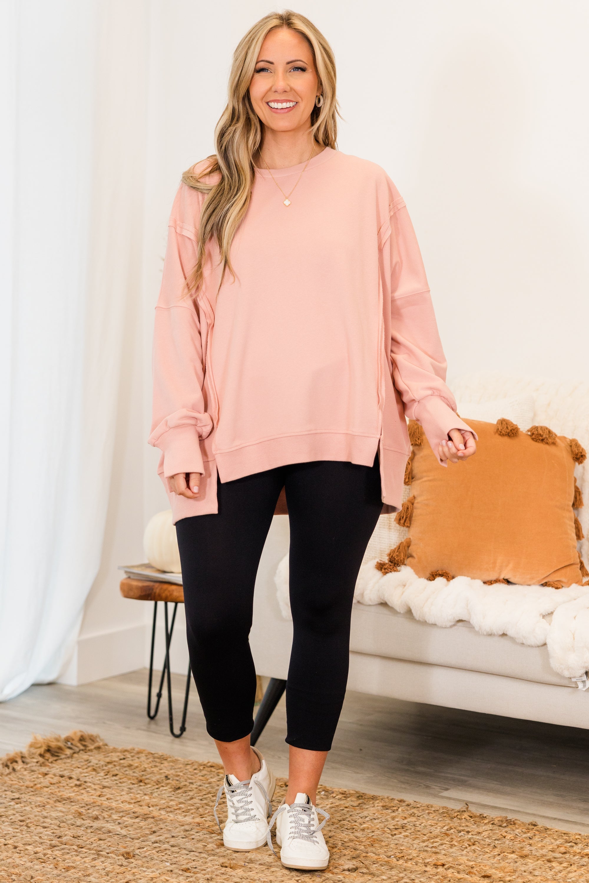 Sunset Glow Pullover, Pink