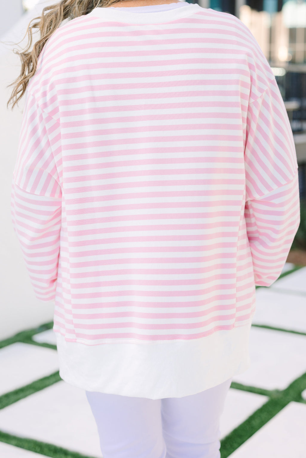 Sunset Glow Pullover, Pink Stripe