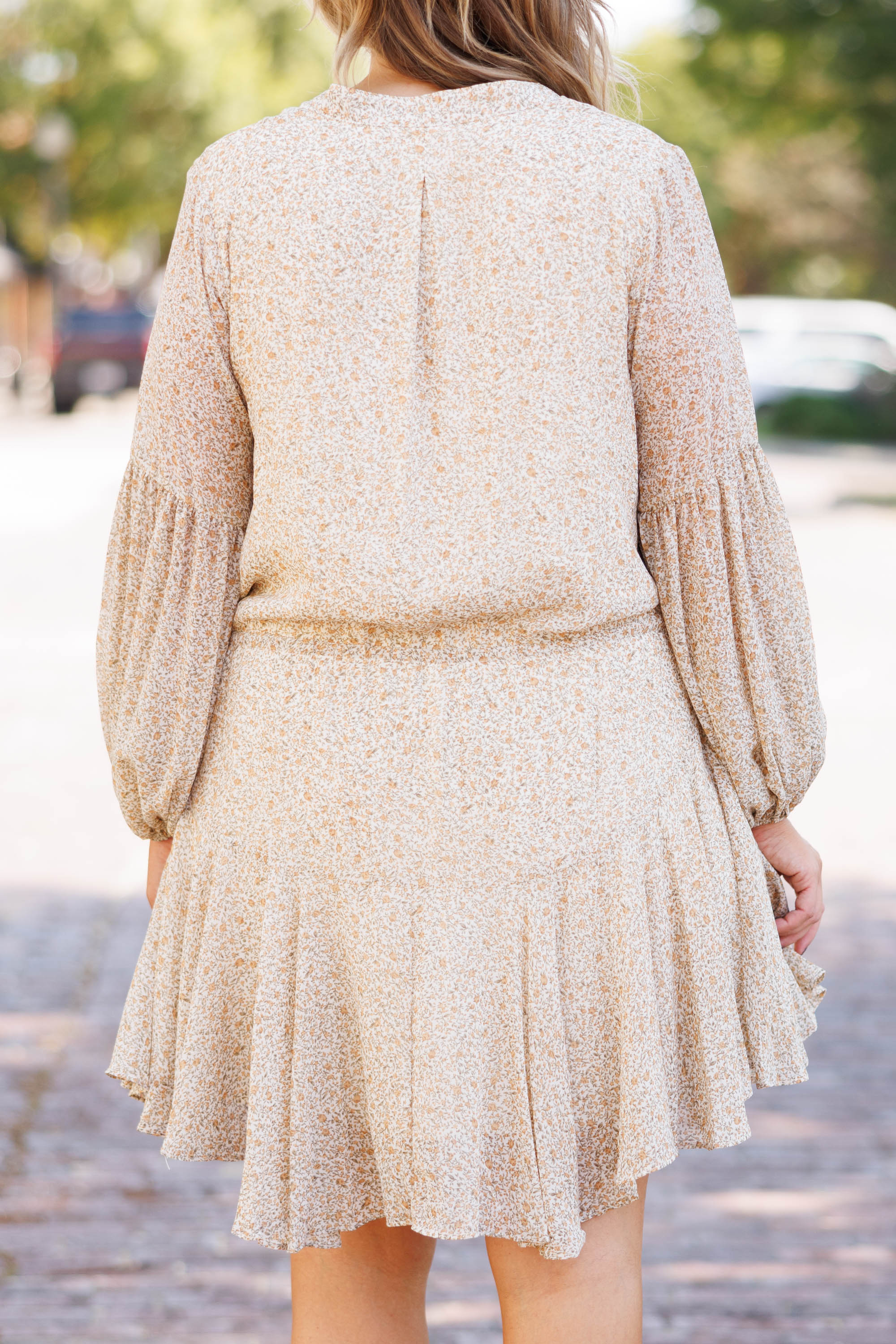 Sunset Kisses Dress, Cream Gold