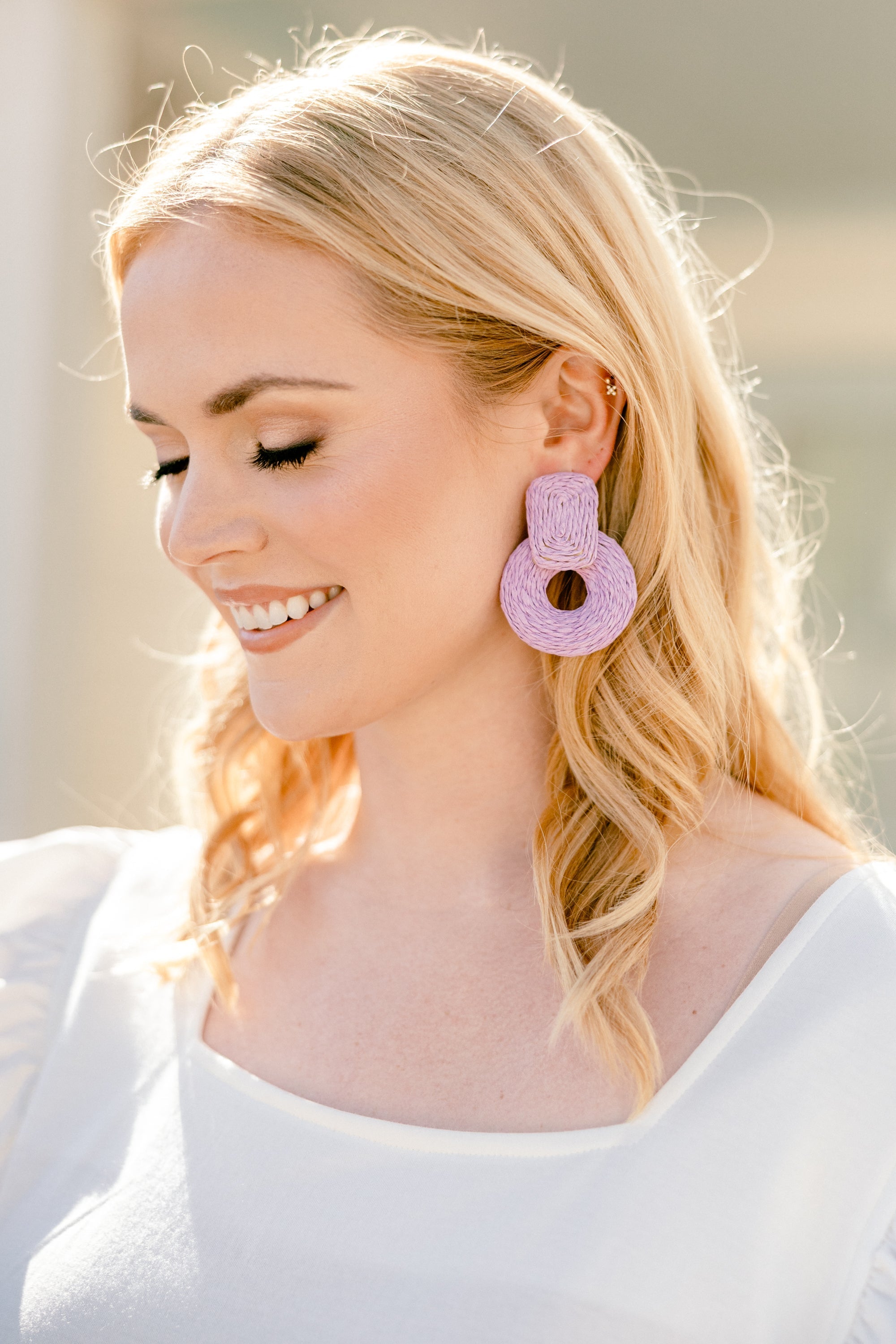 Sunset Silhouette Earrings, Lavender