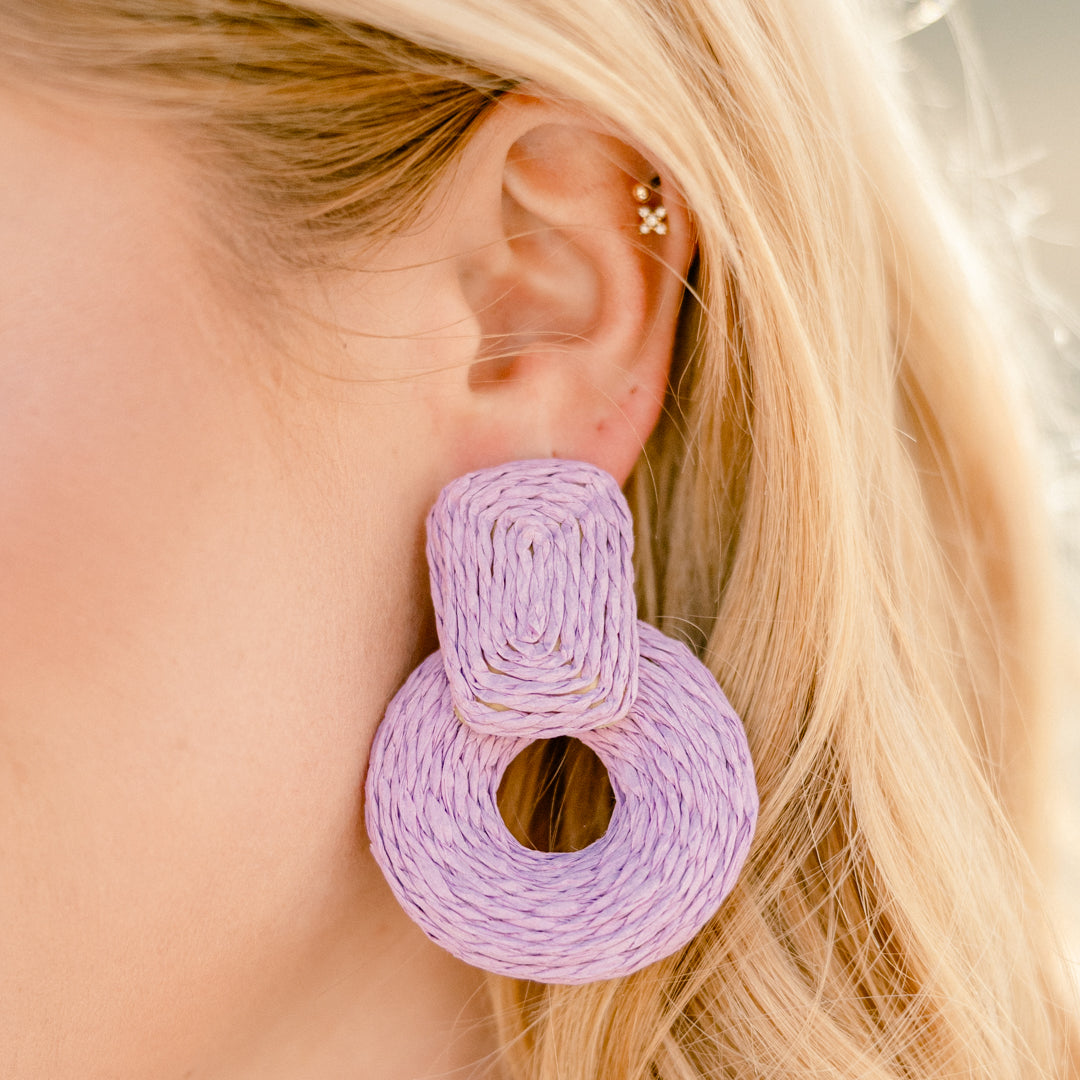 Sunset Silhouette Earrings, Lavender