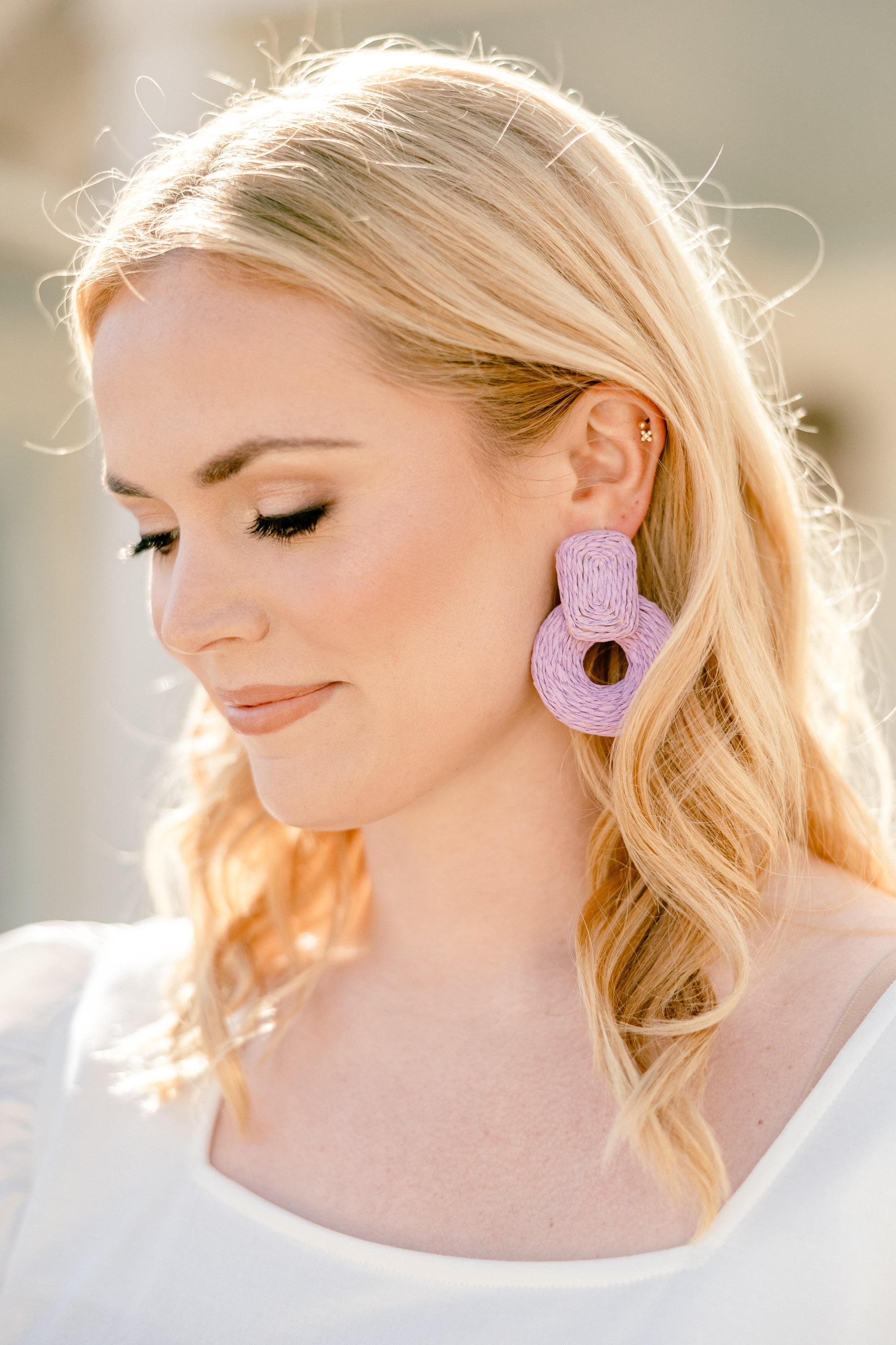 Sunset Silhouette Earrings, Lavender