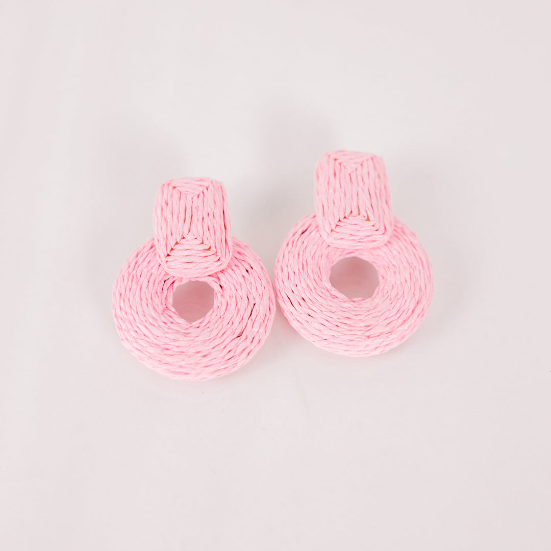 Sunset Silhouette Earrings, Light Pink