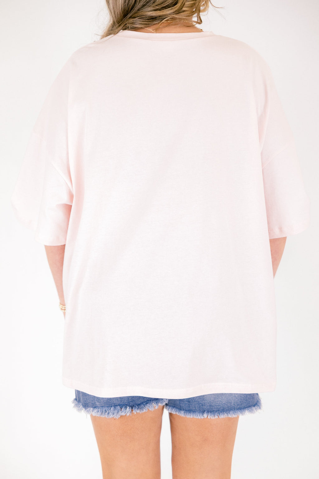 Sunshine Days Boyfriend Tee, Cream Pink