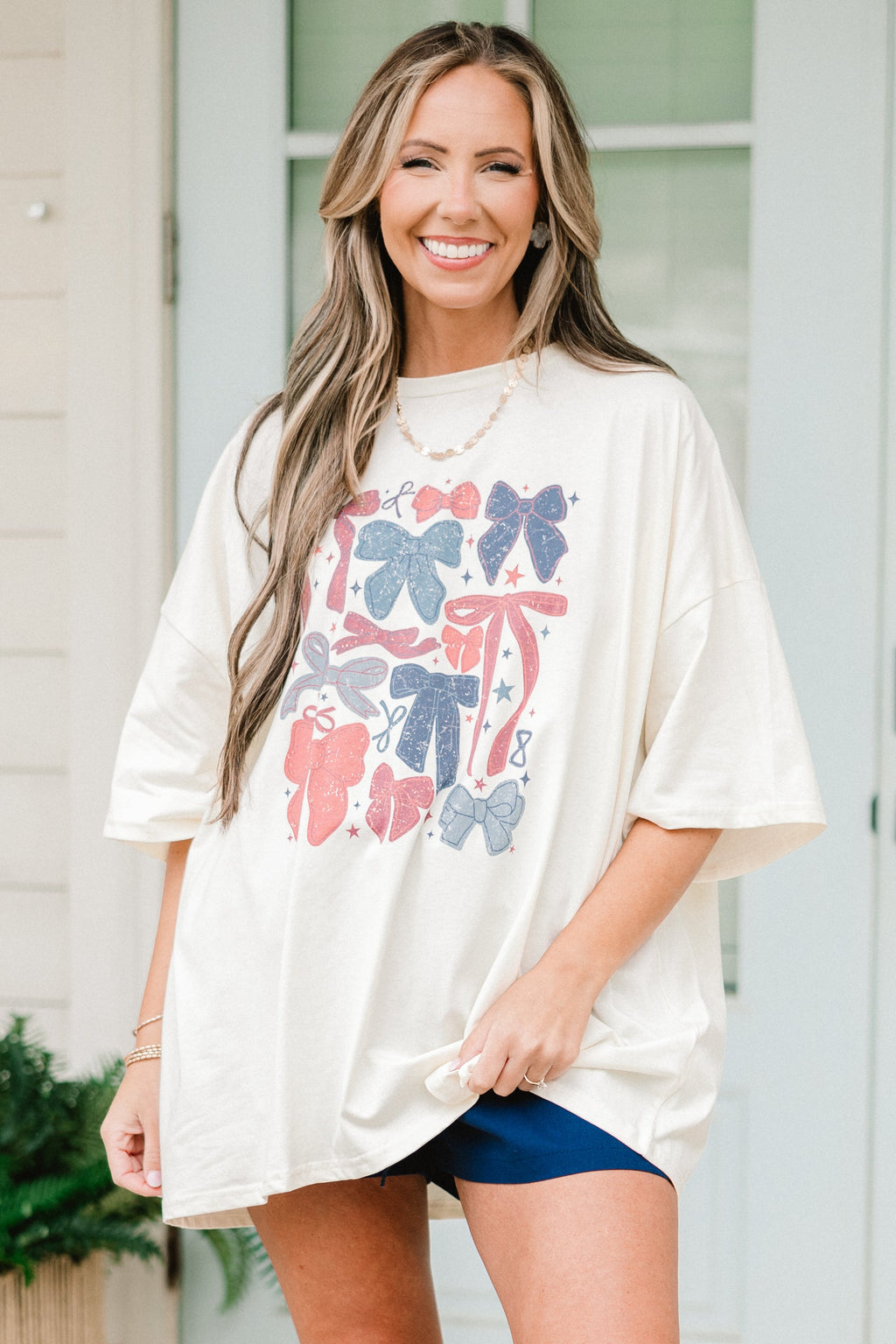 Sweet American Summer Boyfriend Tee, Ivory