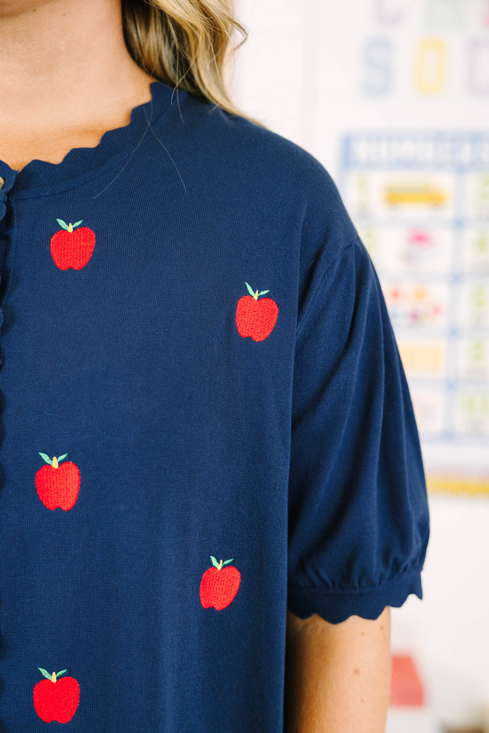 Sweet As An Apple Cardigan, Navy