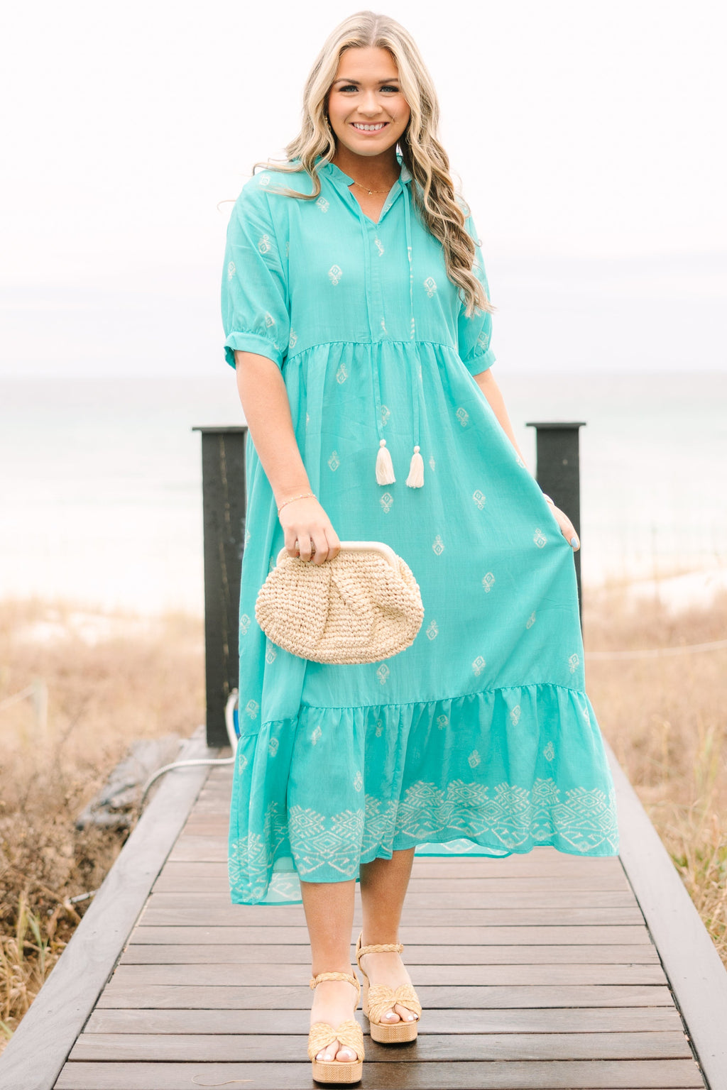 Sweet As Can Be Dress, Turquoise