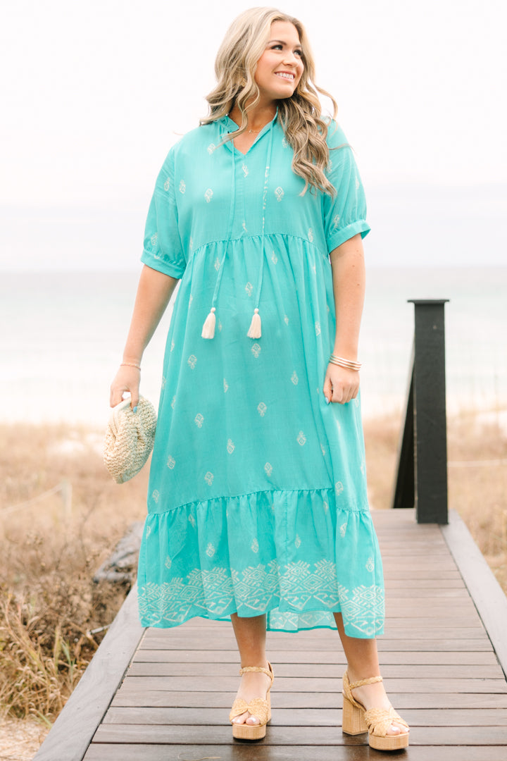 Sweet As Can Be Dress, Turquoise