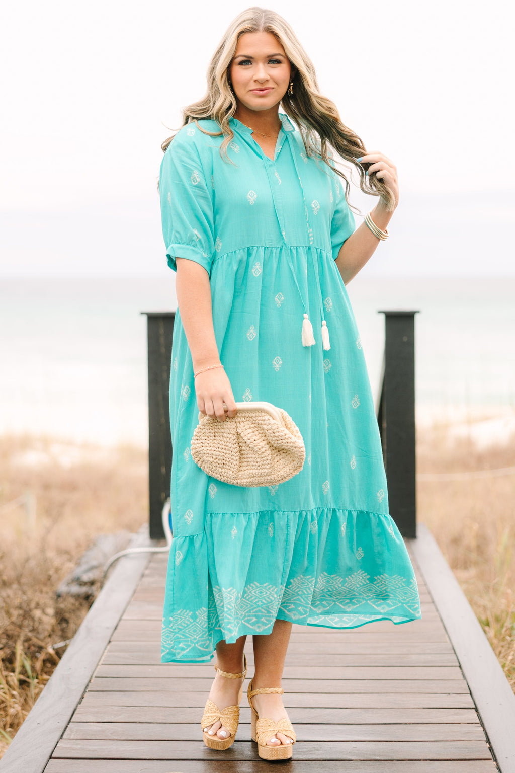 Sweet As Can Be Dress, Turquoise