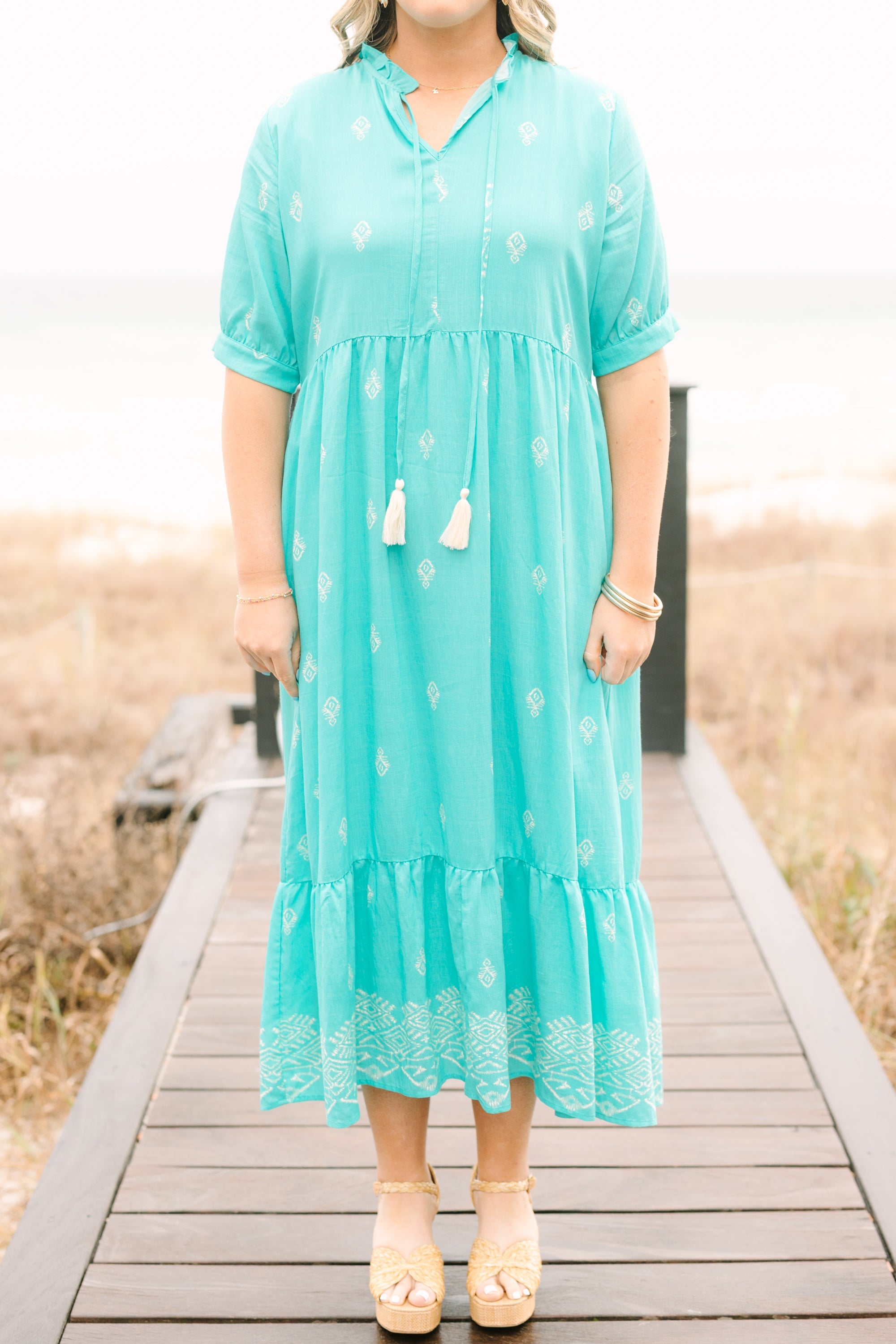 Sweet As Can Be Dress, Turquoise