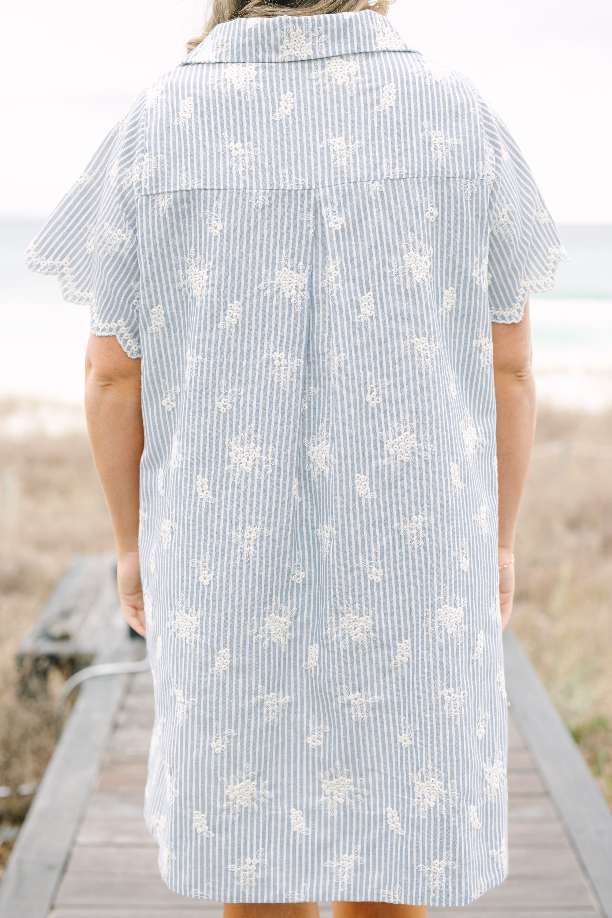 Sweet Breeze Dress, Blue Embroidery