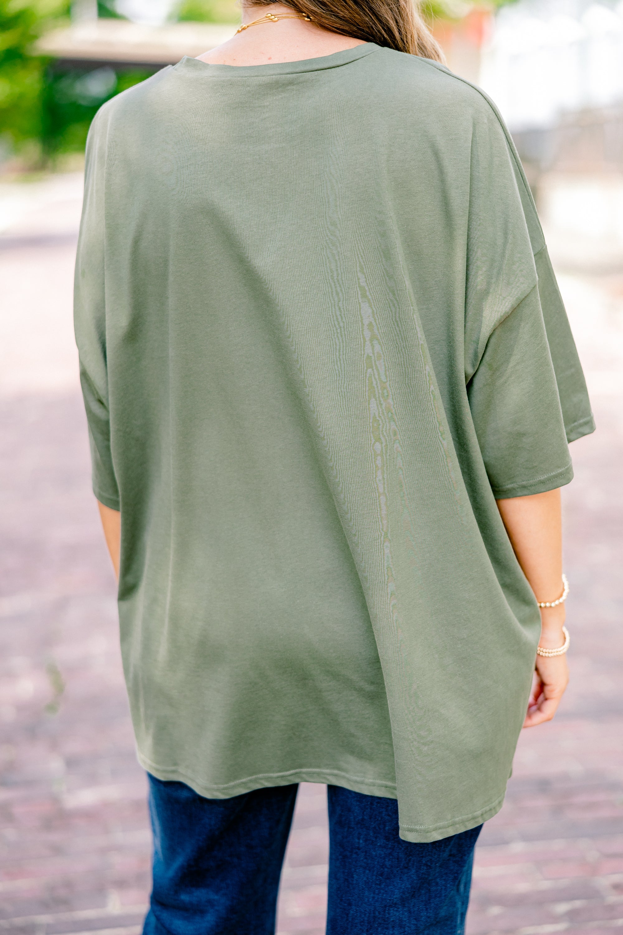 Sweet Daisies Boyfriend Tee, Moss