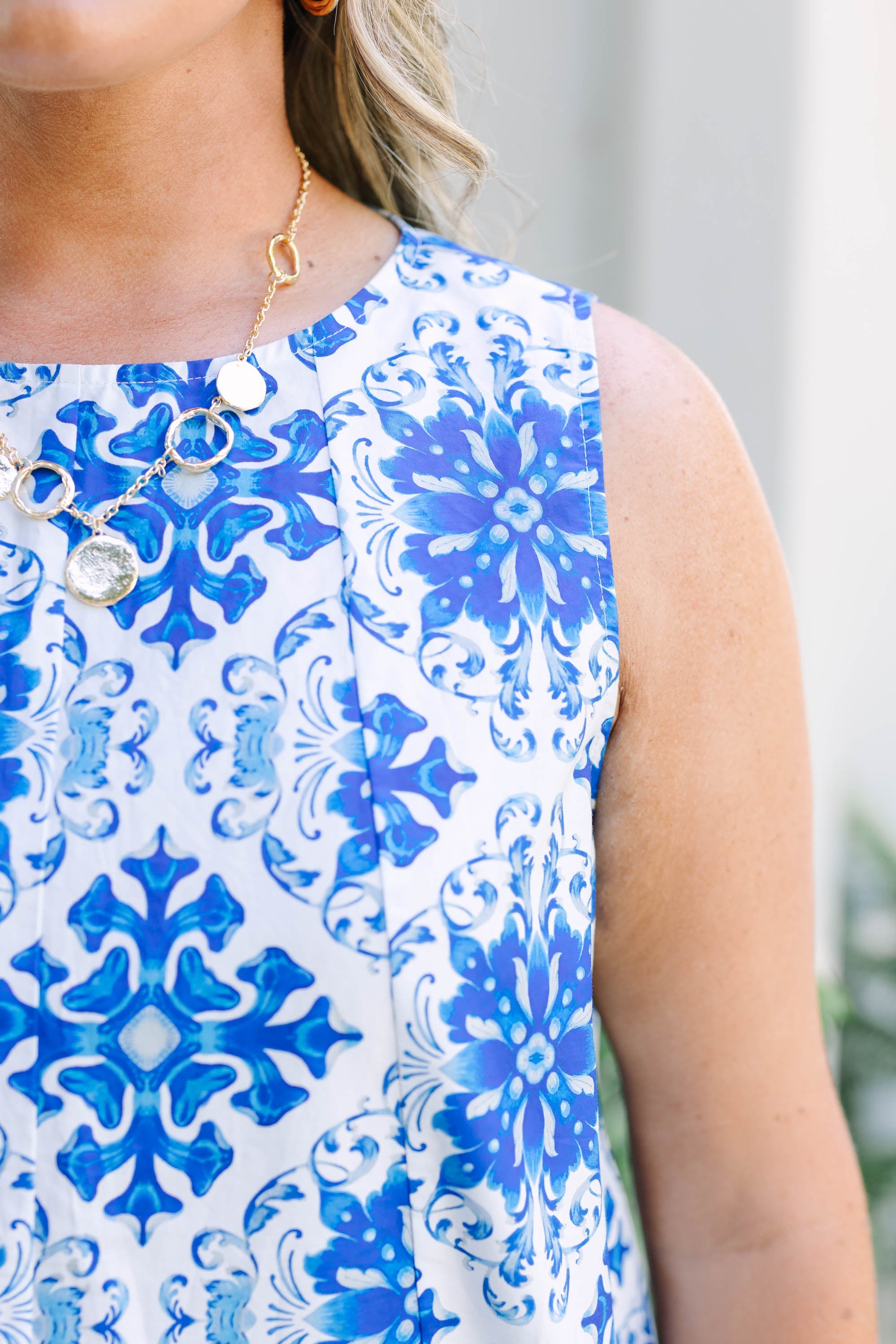 Sweet Moments Top, Blue Tile