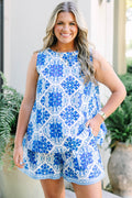 Sweet Moments Top, Blue Tile