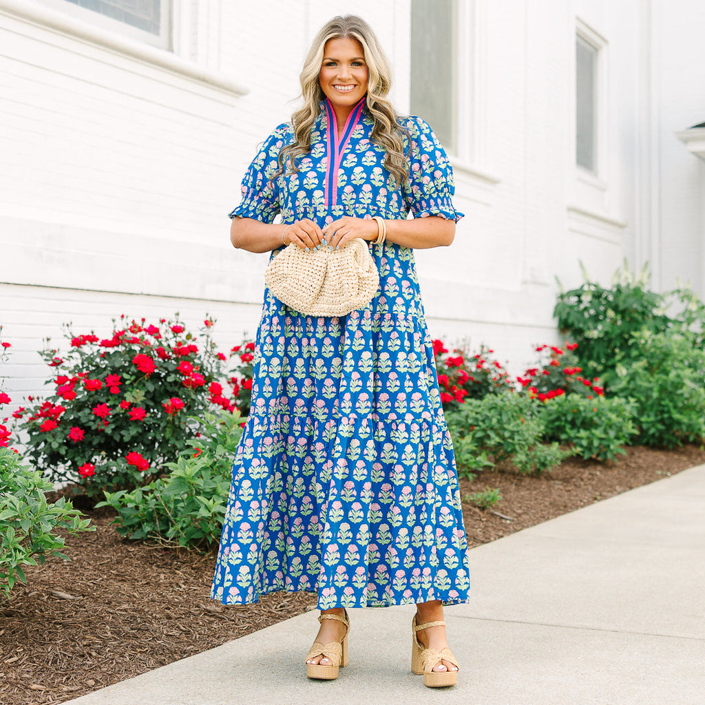 Sweet Recollection Dress, Cobalt