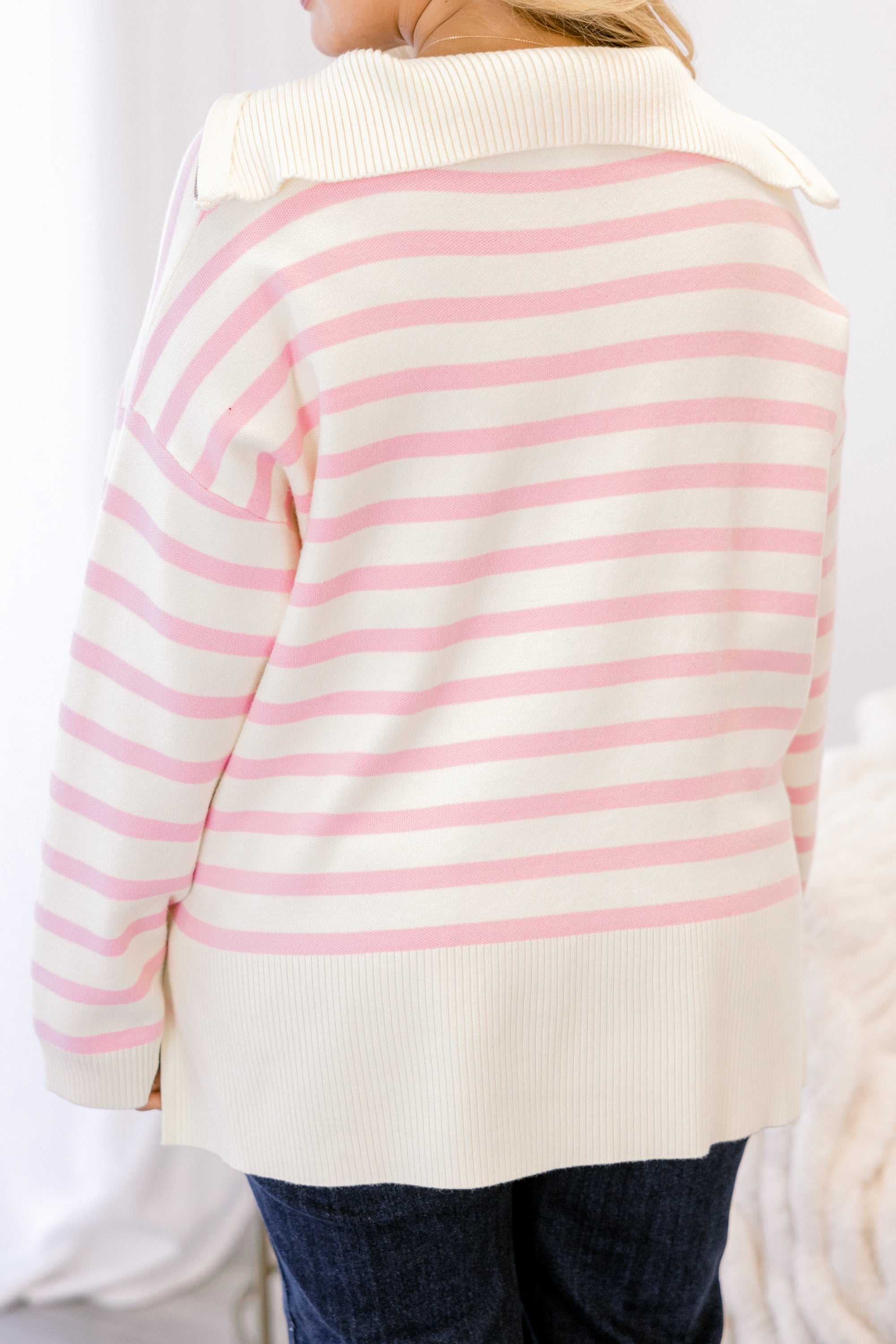 Sweet Stripes Sweater, Cream