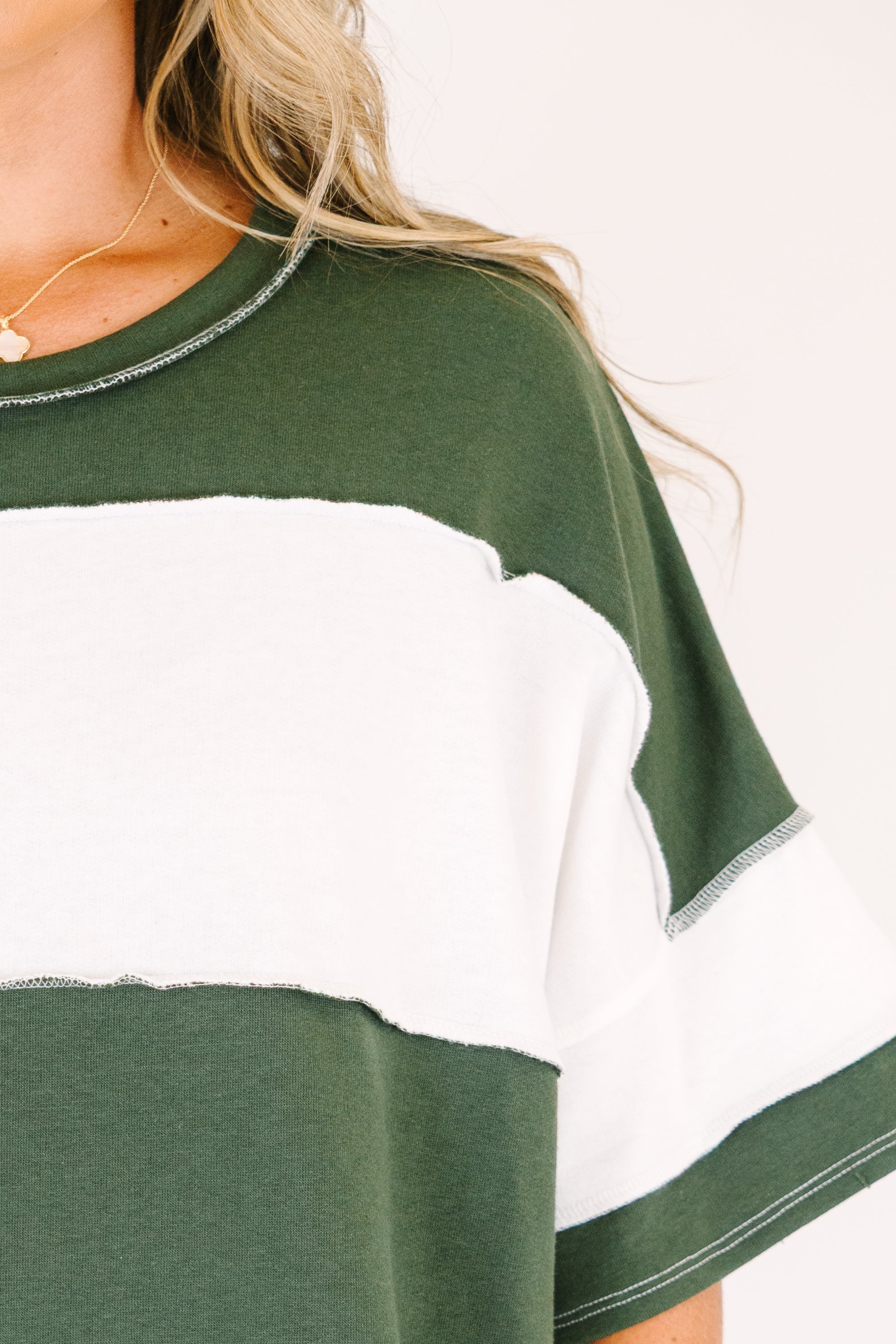 Sweet Stripes Tee, Army Green